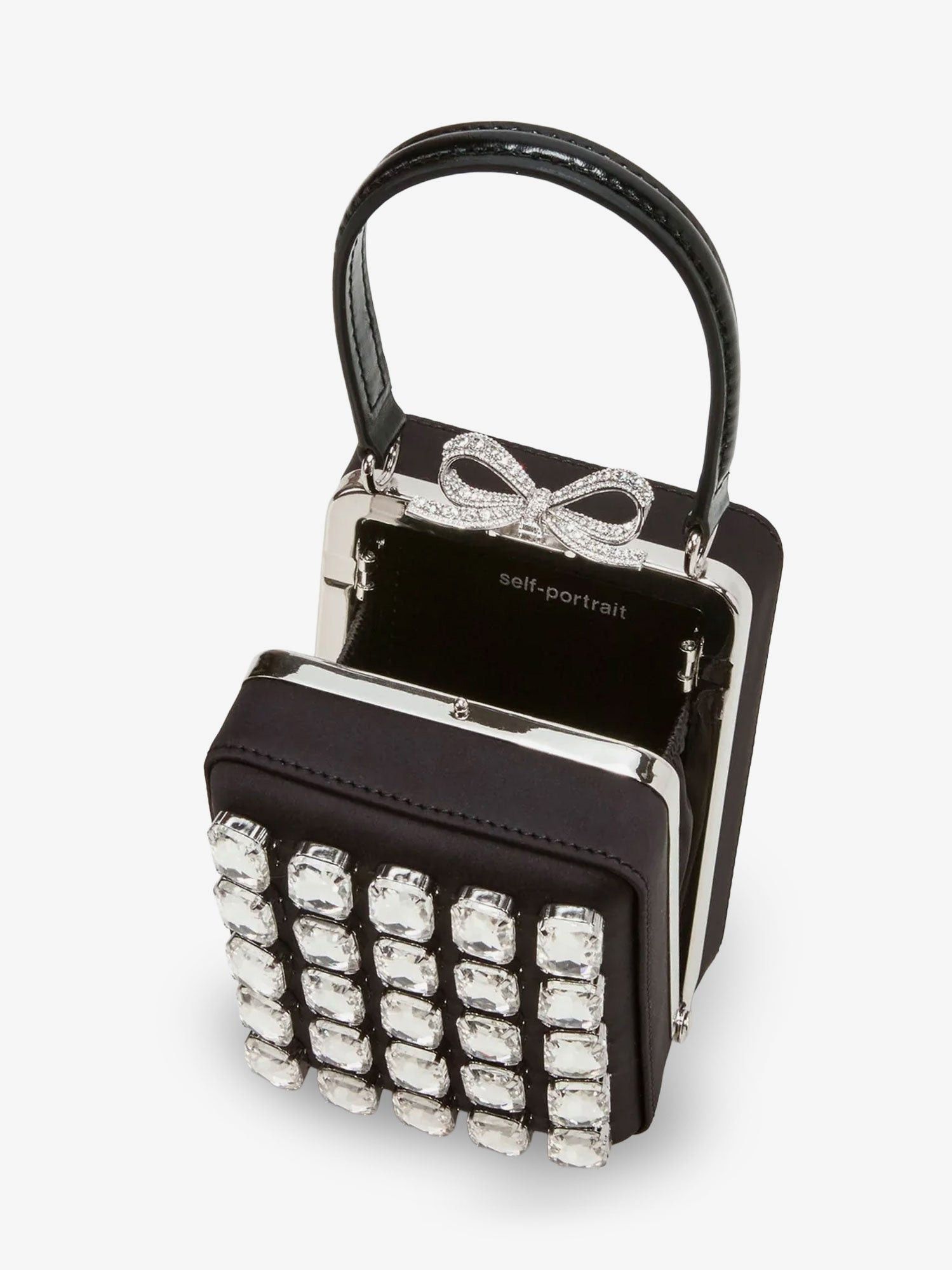Self-Portrait Satin Shoulder Bag With Crystals Size ONE SIZE - 4 Thumbnail