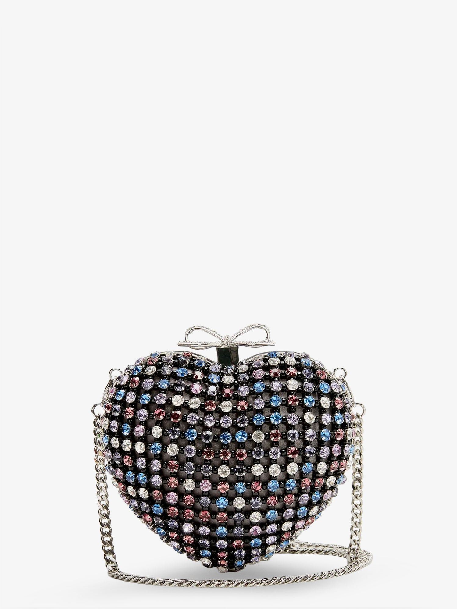 Self-Portrait Crystal Heart Clutch Bag Size ONE SIZE - 3 Thumbnail