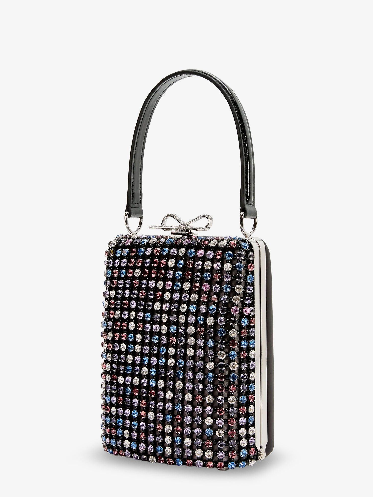 Self-Portrait Leather Crossbody Bag With All-Over Crystals Size ONE SIZE - 3 Thumbnail