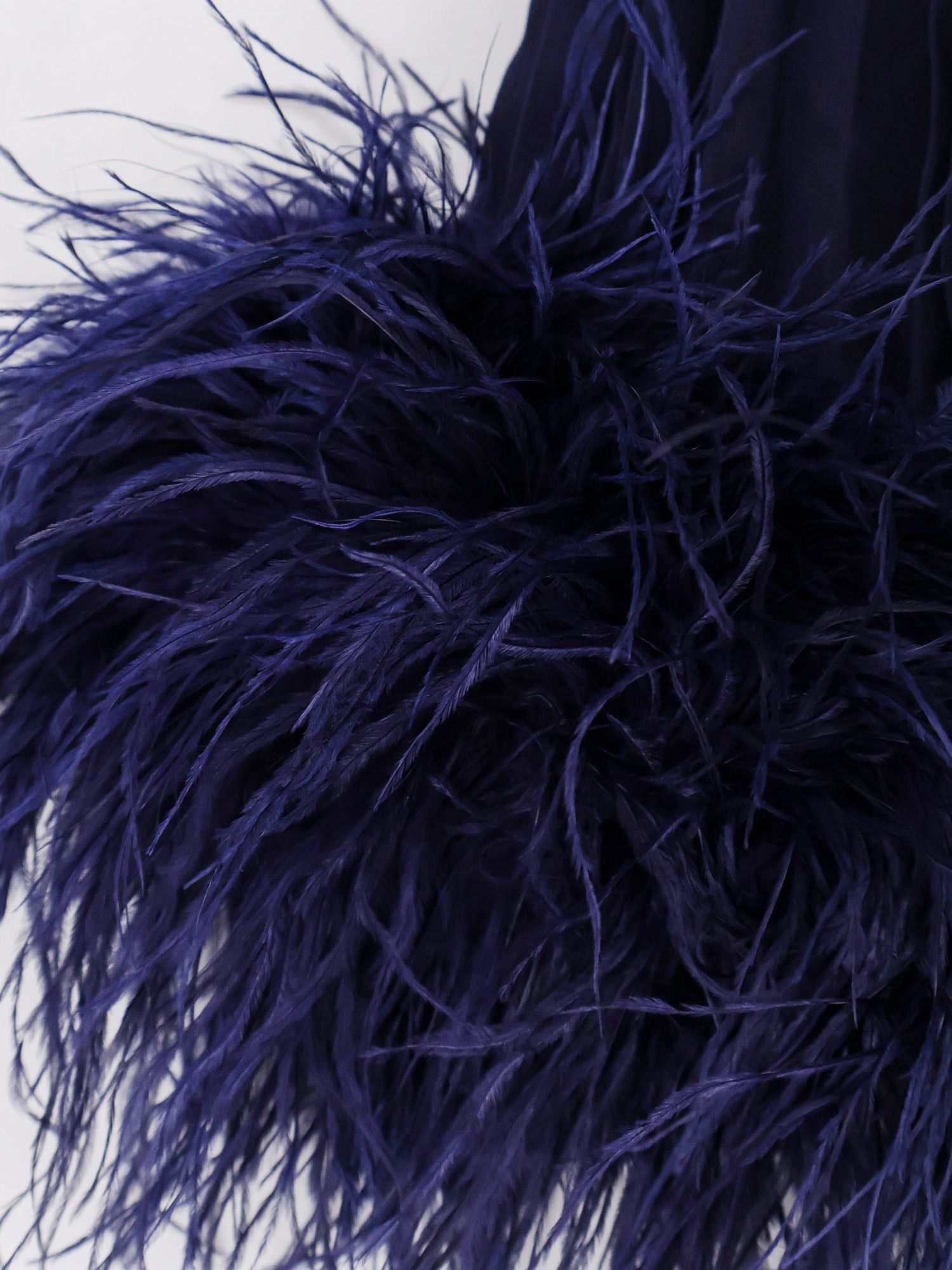Self-Portrait Chiffon Long Dress With Ostrich Feathers Size L / US 10 / IT 46 - 3 Thumbnail