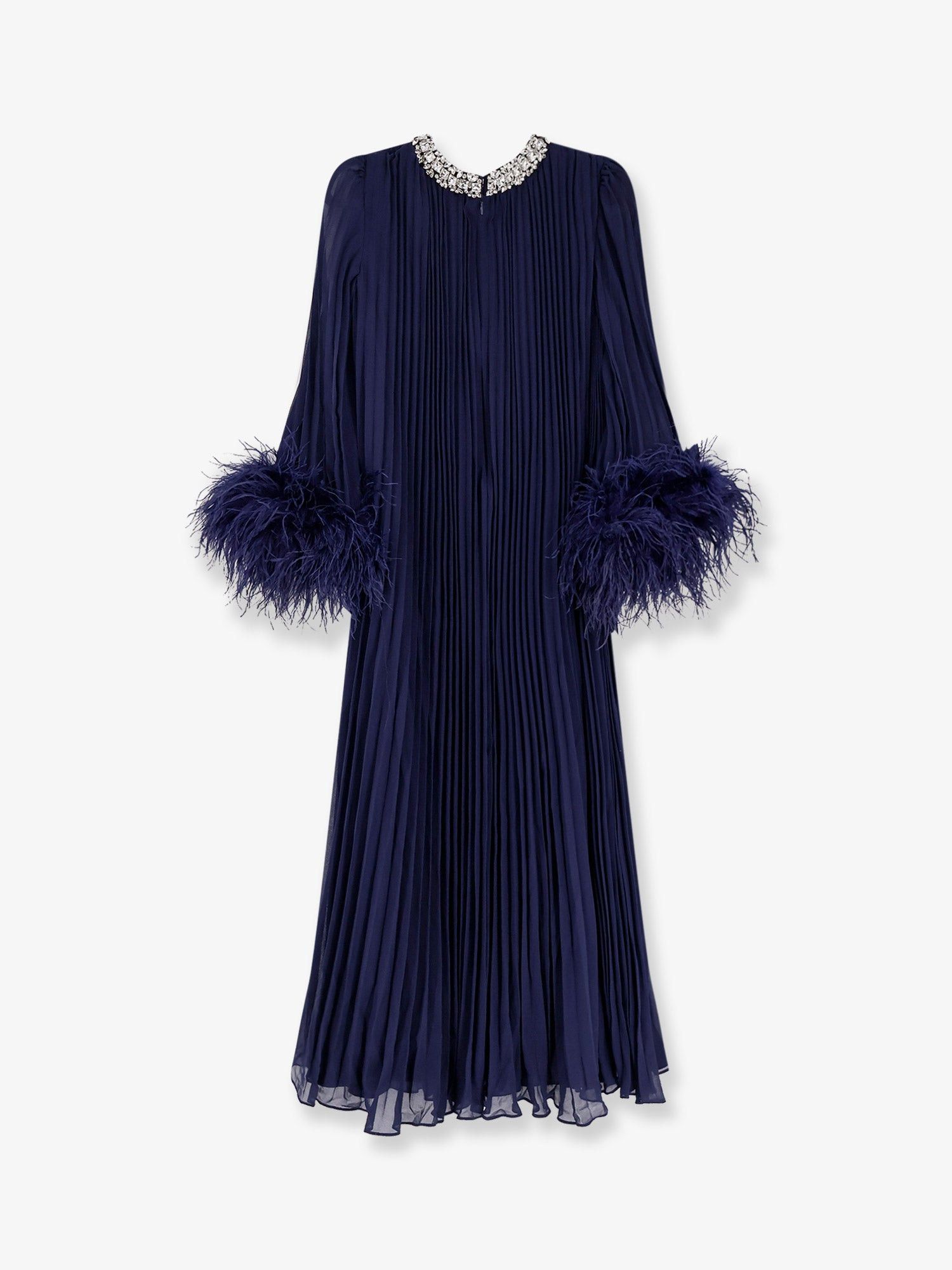 Self-Portrait Chiffon Long Dress With Ostrich Feathers Size S / US 4 / IT 40 - 2 Thumbnail
