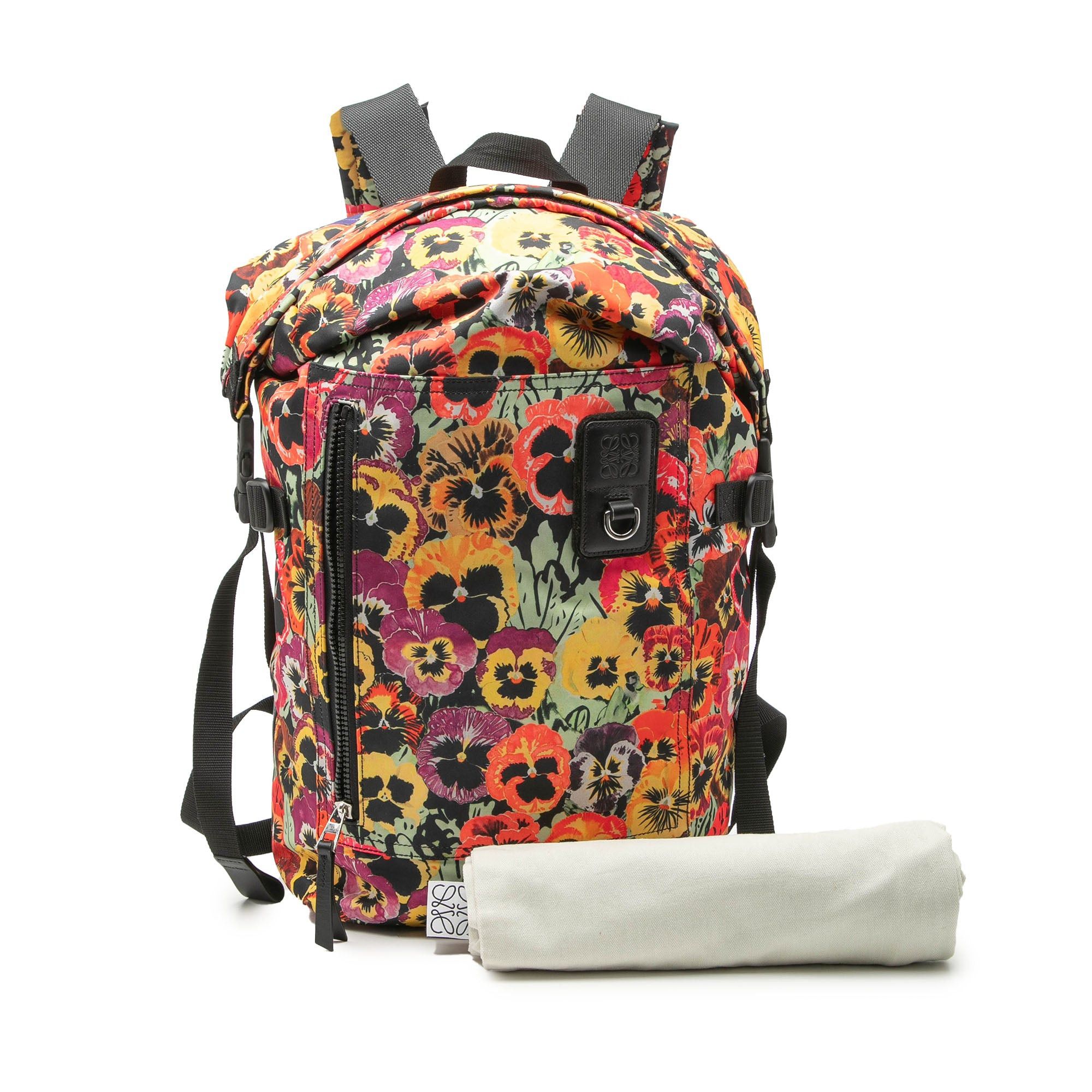 Loewe Joe Brainard Nylon Pansies Roll Top Backpack Size ONE SIZE - 8 Thumbnail