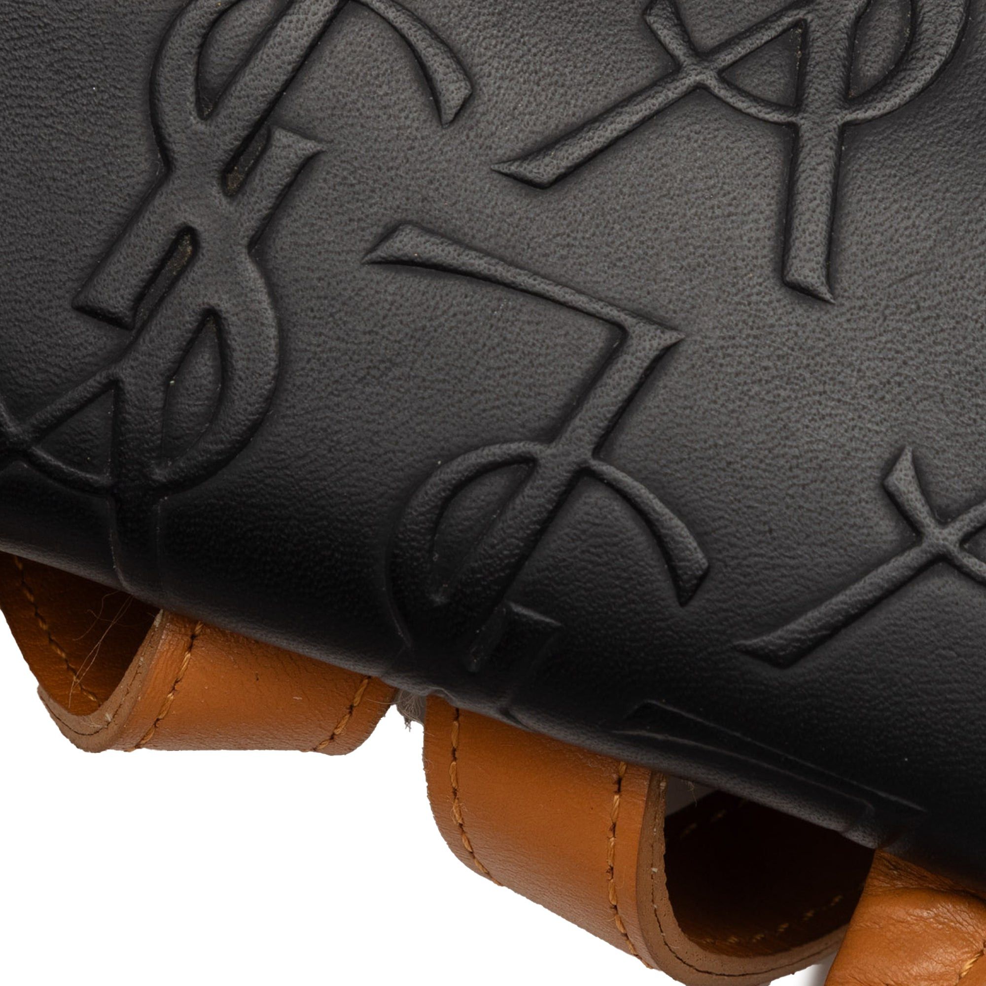 Saint Laurent Paris Monogram Embossed Leather Backpack Size ONE SIZE - 6 Thumbnail