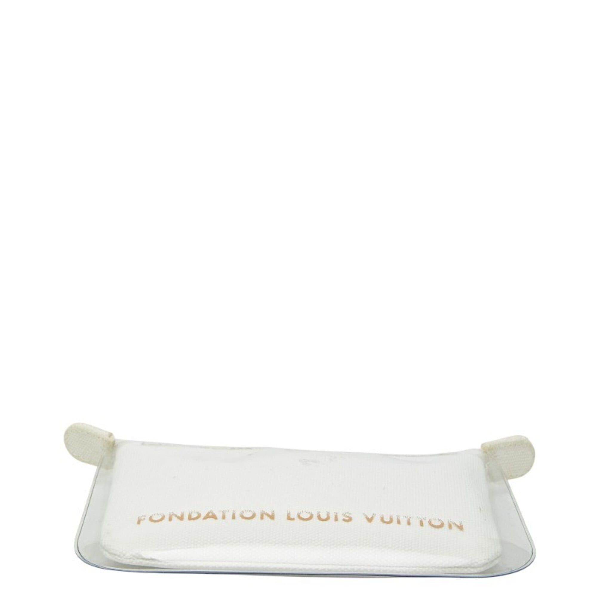 Louis Vuitton Louis Vuitton Fondation LOUIS VUITTON Handbag Pouch Cosmetic Small Item Case White Cotton Women's Size ONE SIZE - 3 Thumbnail