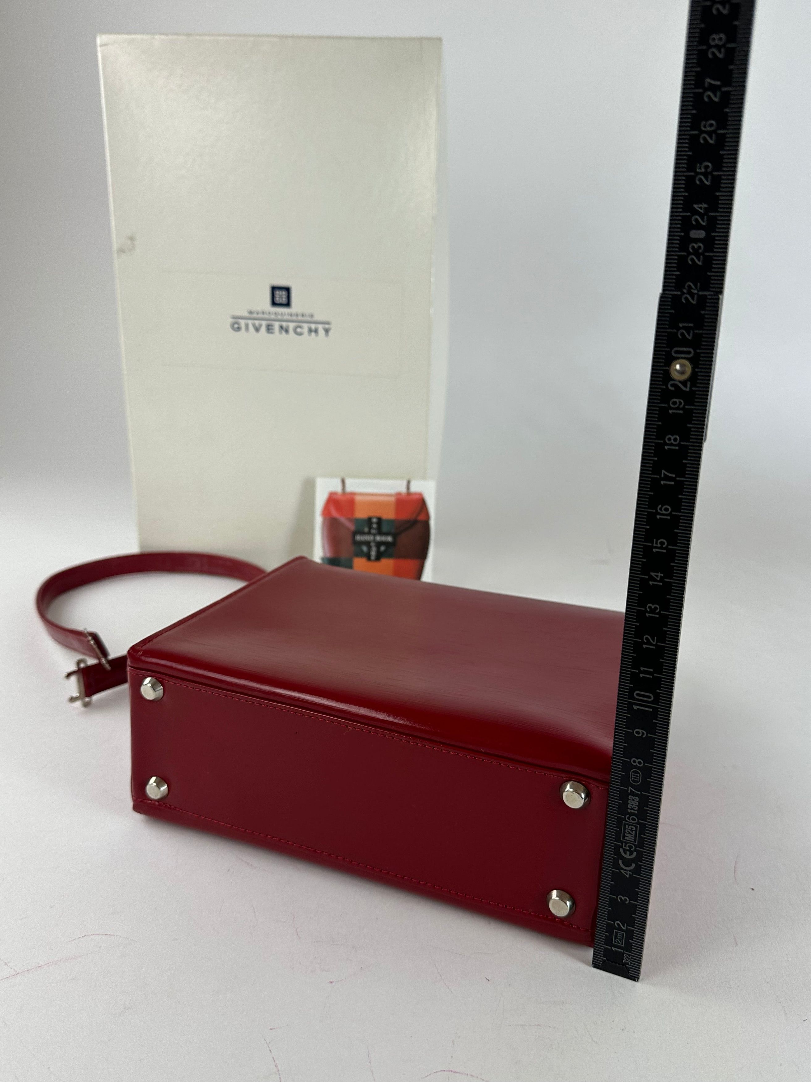 Givenchy Vintage Textured Leather Top Handle Handbag Red Size ONE SIZE - 14 Thumbnail