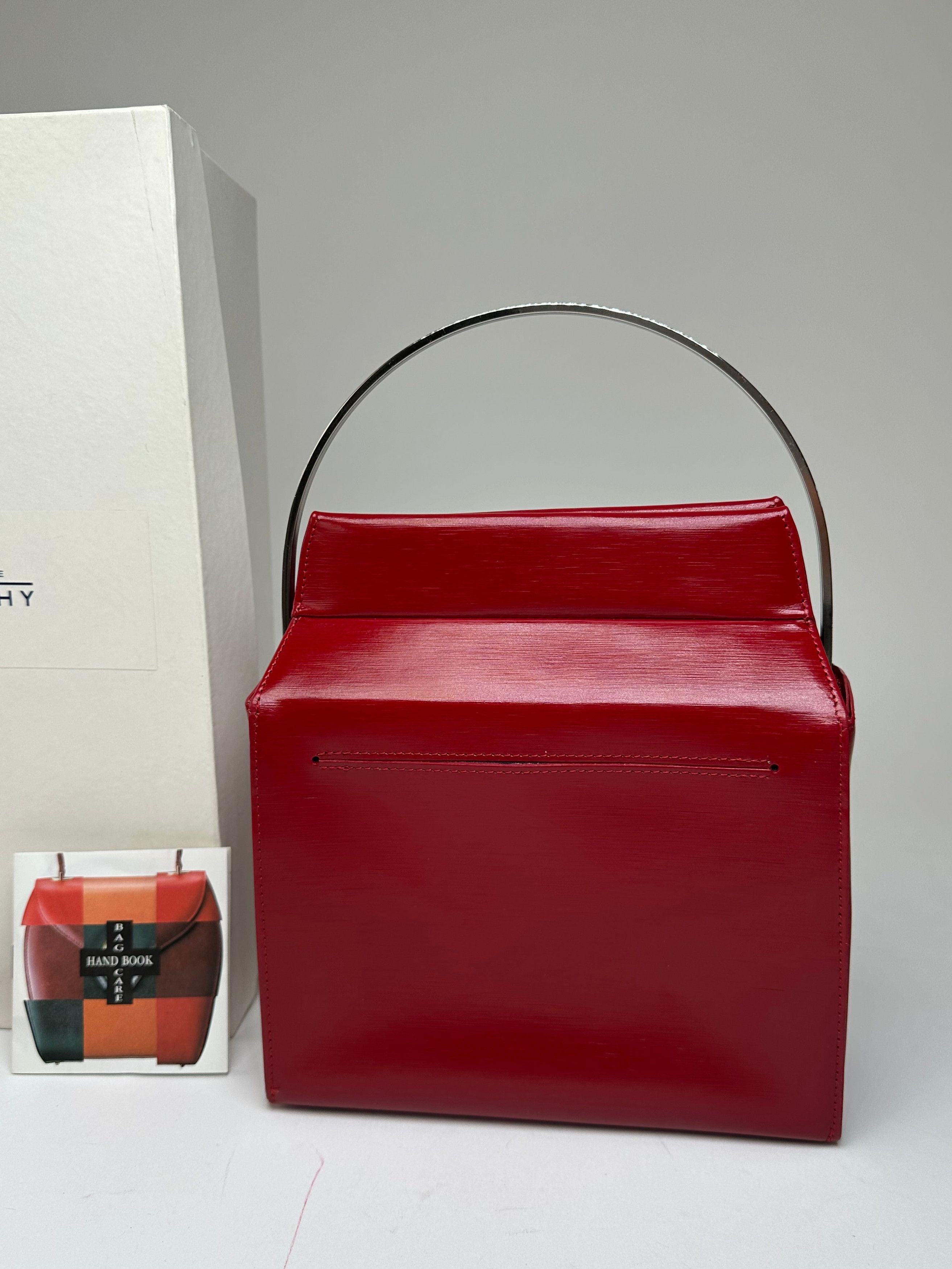 Givenchy Vintage Textured Leather Top Handle Handbag Red Size ONE SIZE - 10 Thumbnail
