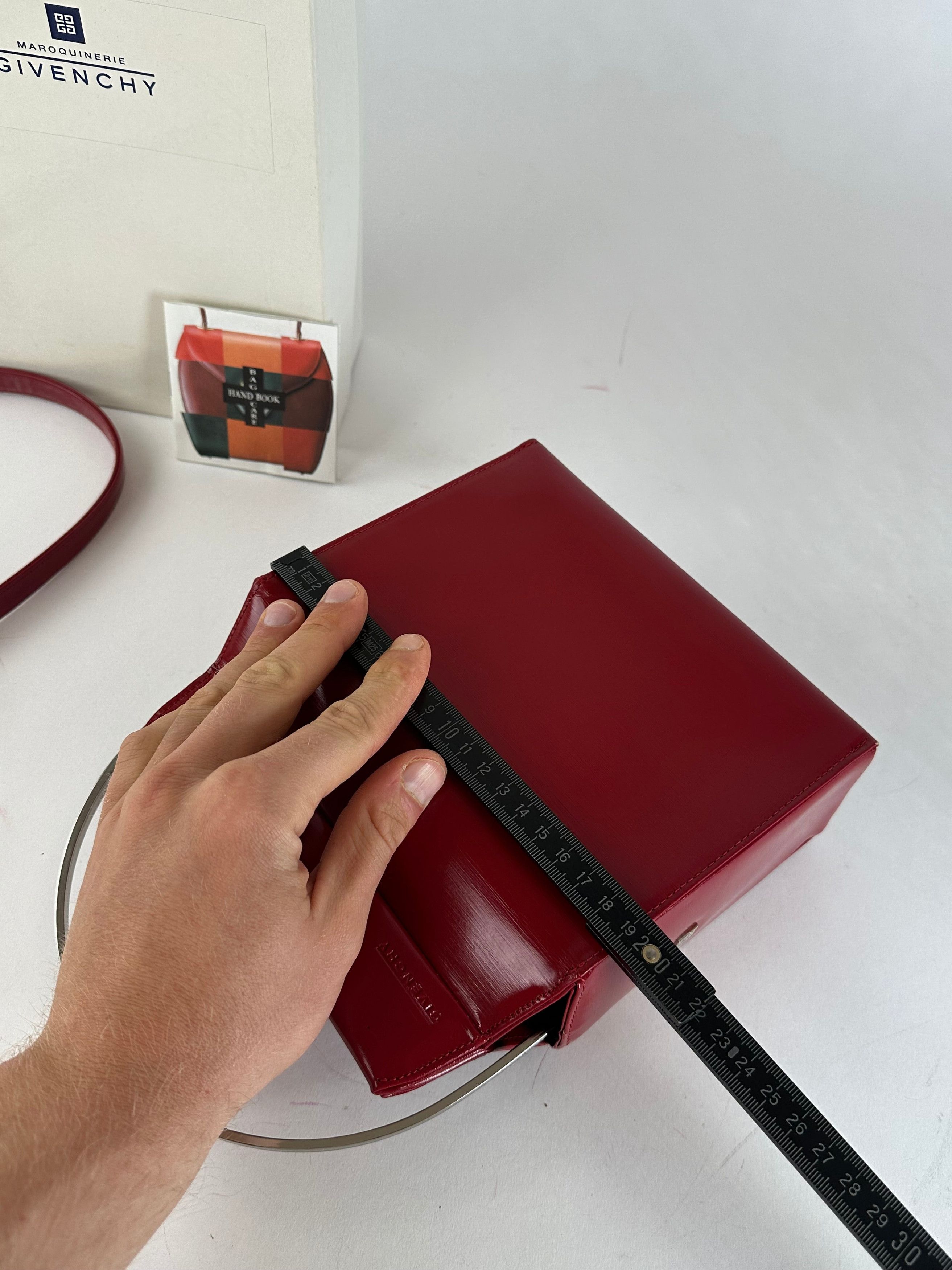 Givenchy Vintage Textured Leather Top Handle Handbag Red Size ONE SIZE - 12 Thumbnail