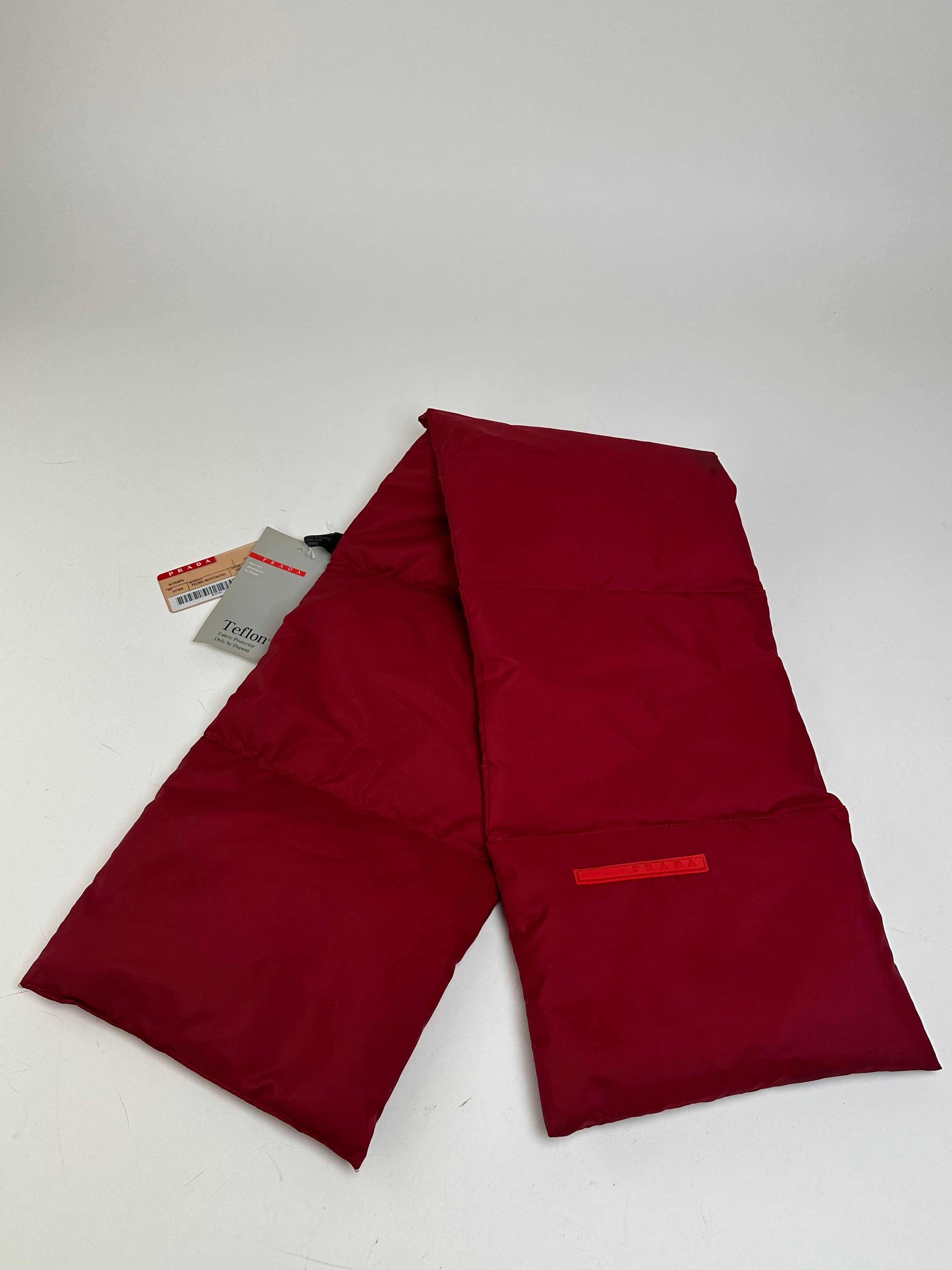 Prada Vintage Sport Linea Rossa Quilted Puffer Scarf Red Size ONE SIZE - 12 Thumbnail