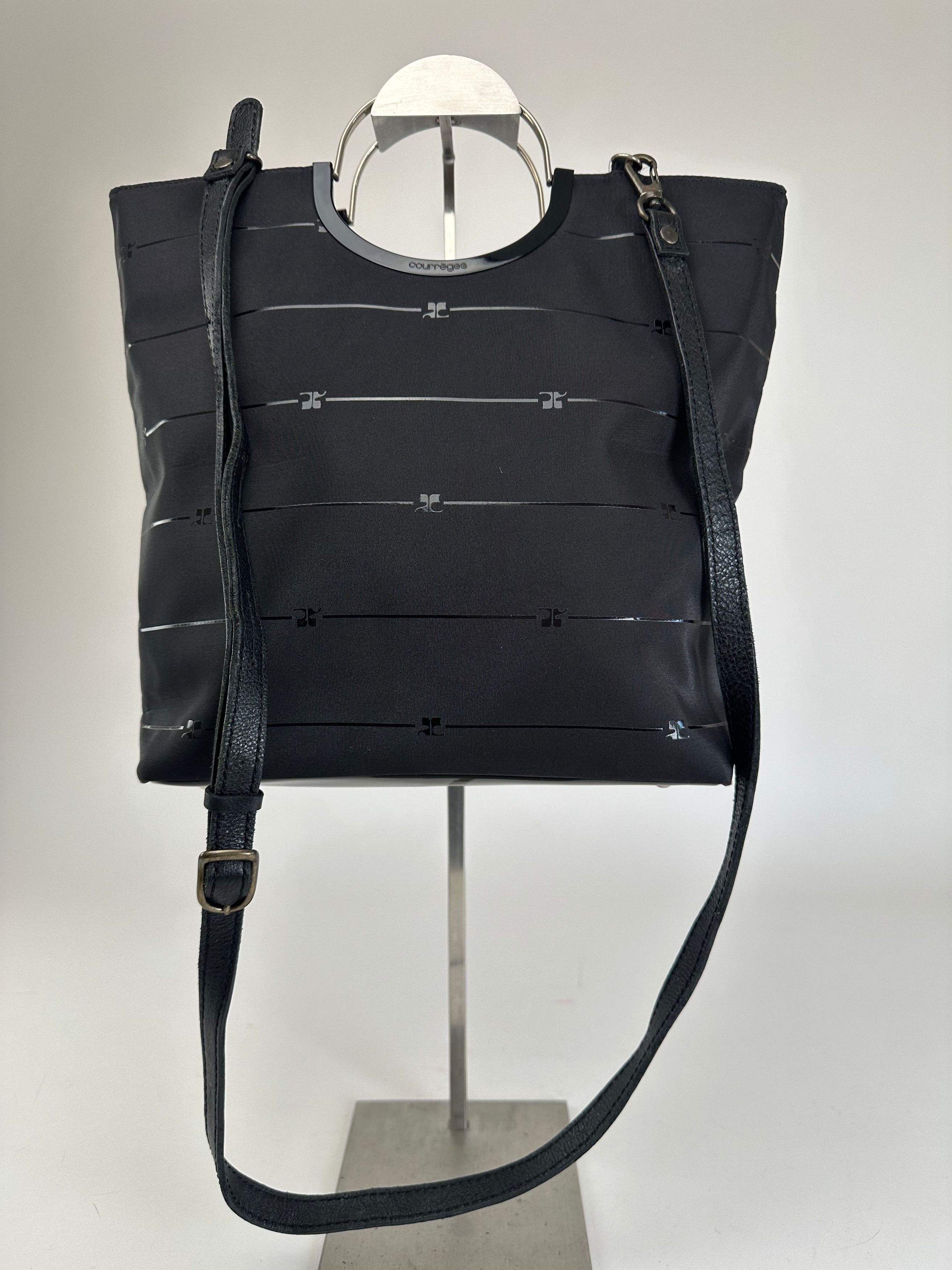 Courreges Vintage Courrèges AC Monogram 2Way Tote Bag Black Size ONE SIZE - 15 Thumbnail