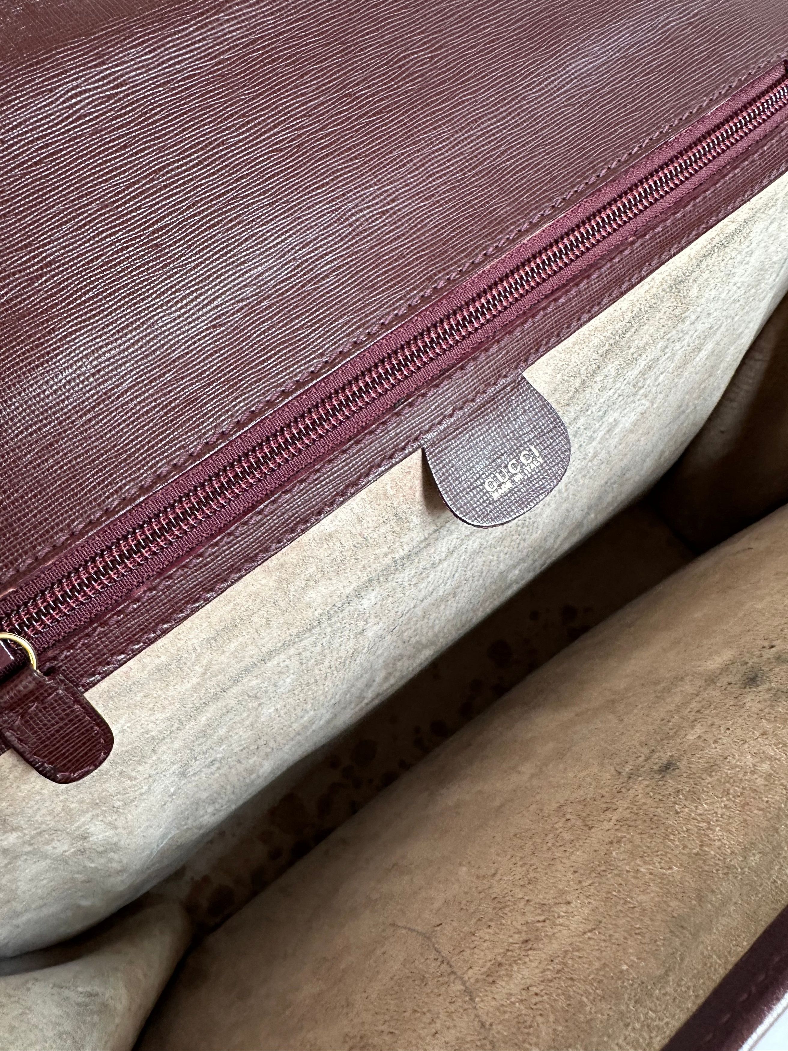 Gucci Vintage 2Way Leather Briefcase Burgundy Size ONE SIZE - 4 Thumbnail