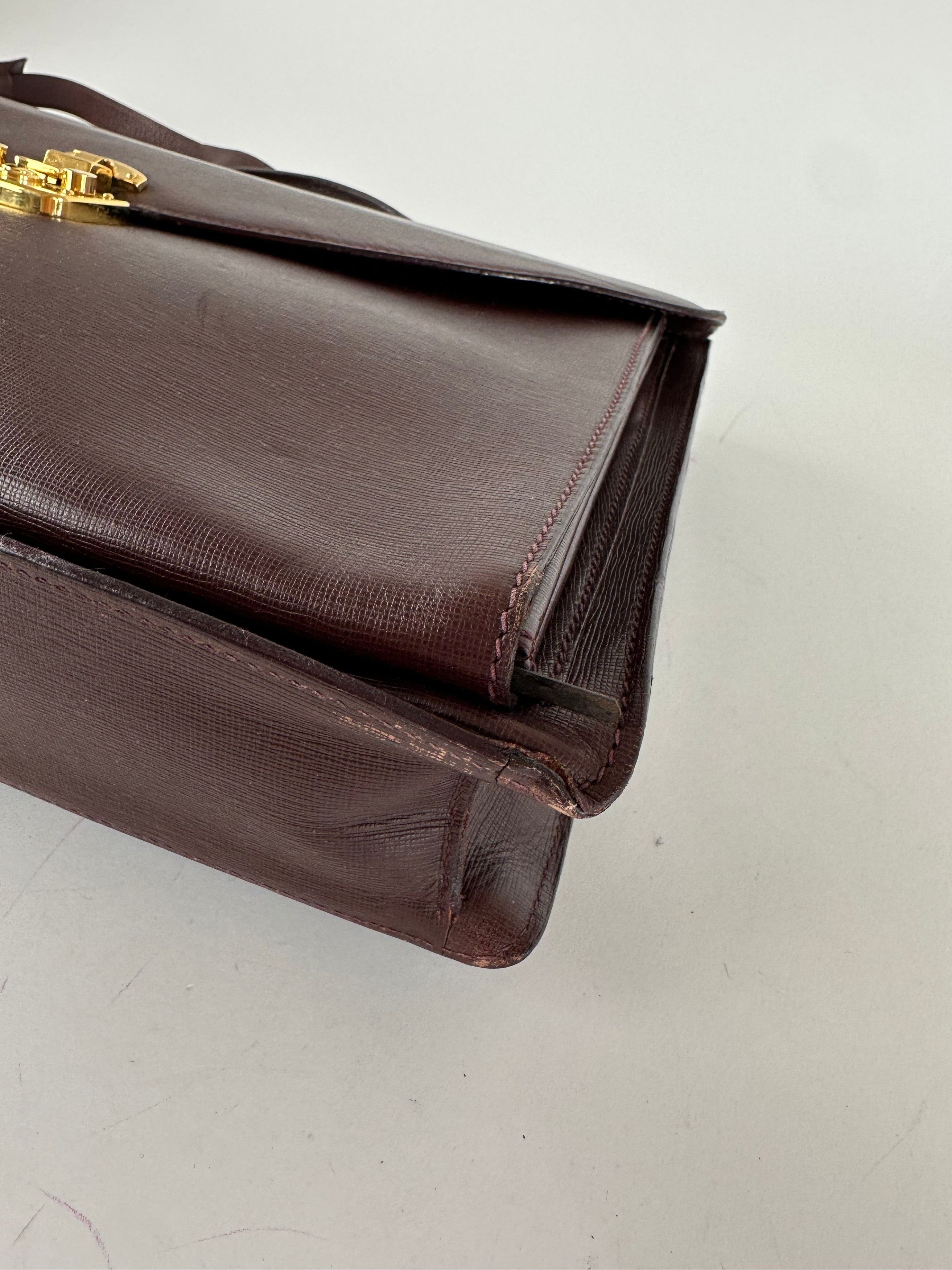 Gucci Vintage 2Way Leather Briefcase Burgundy Size ONE SIZE - 15 Thumbnail