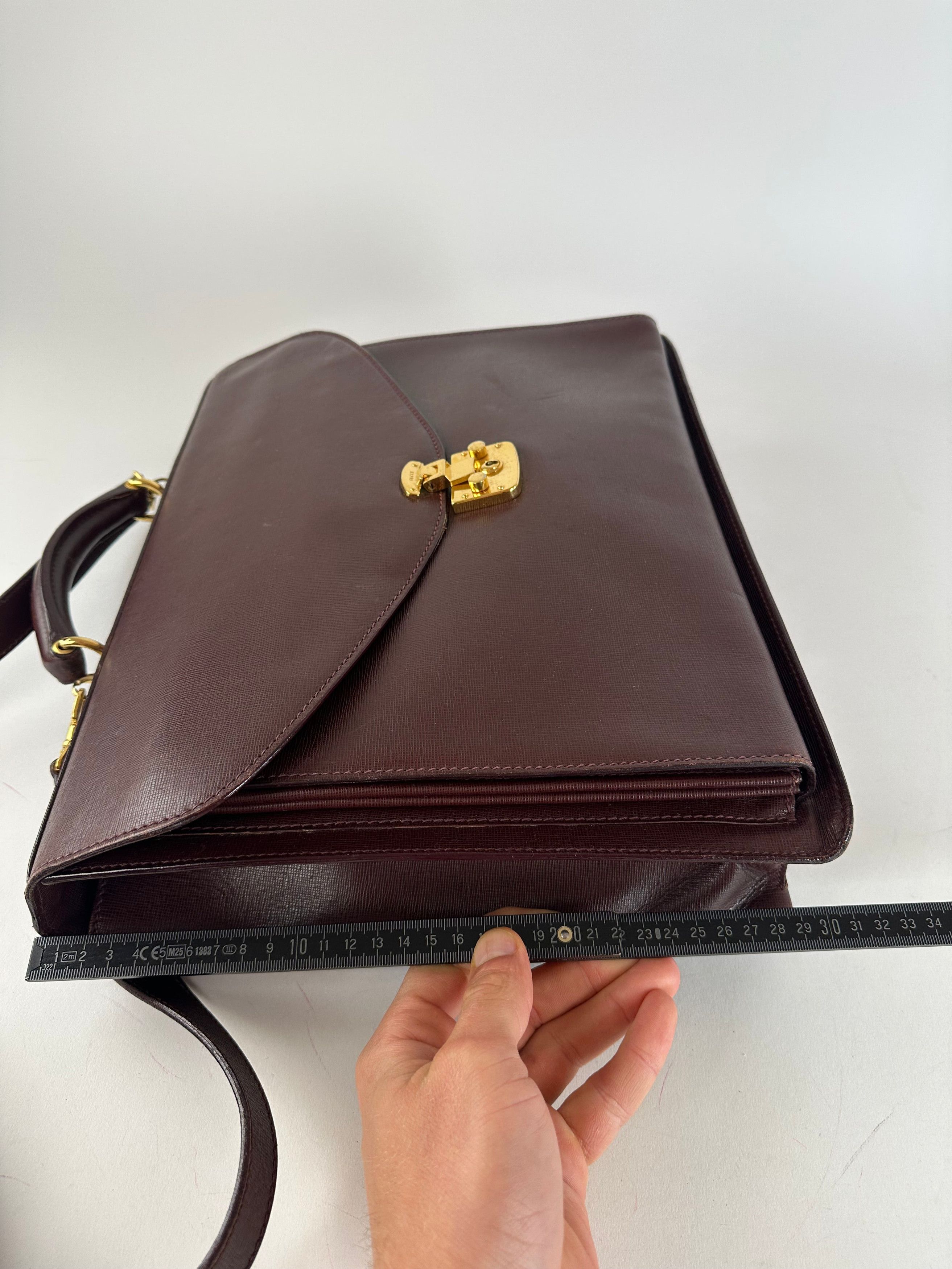 Gucci Vintage 2Way Leather Briefcase Burgundy Size ONE SIZE - 13 Thumbnail