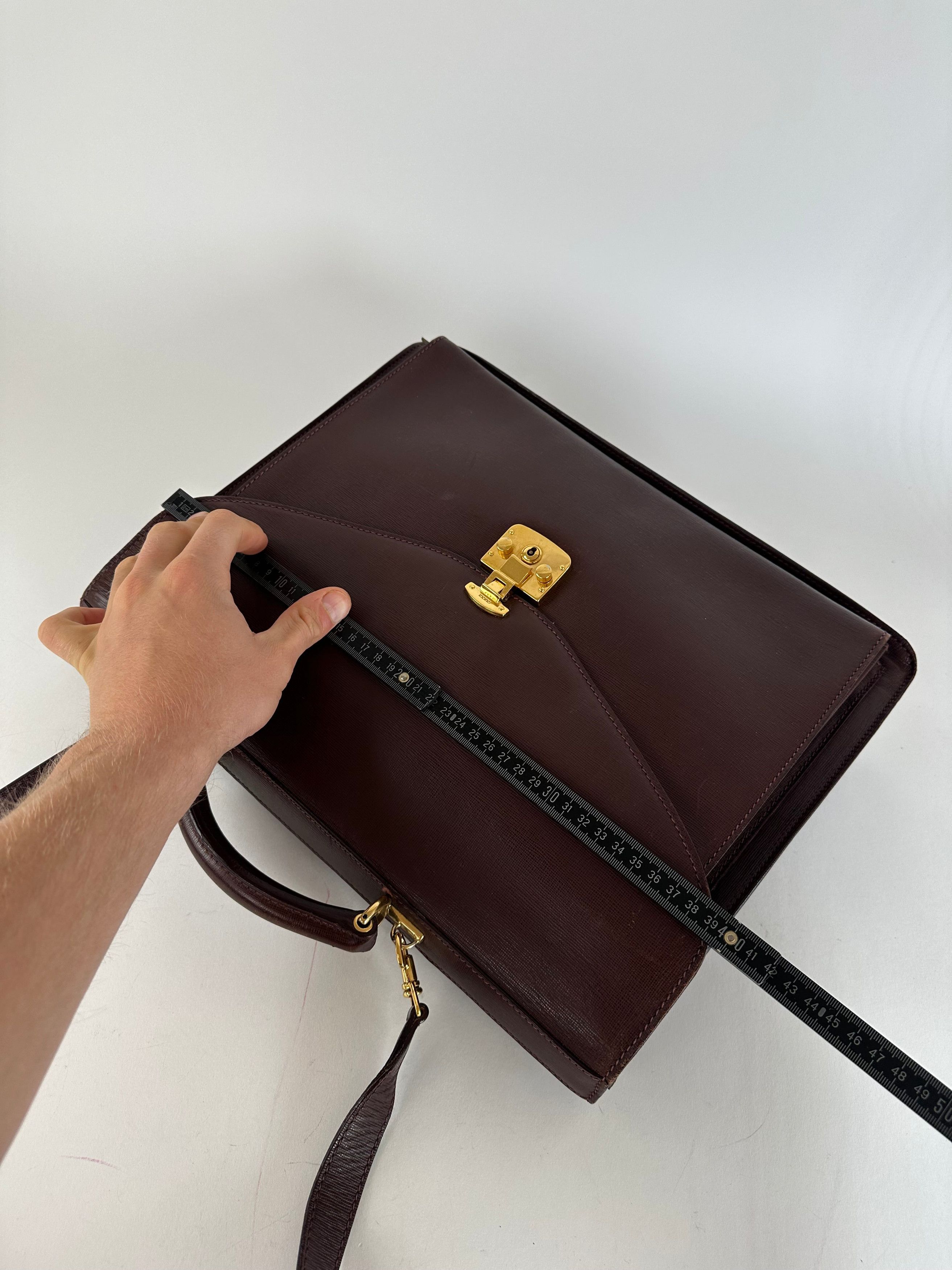 Gucci Vintage 2Way Leather Briefcase Burgundy Size ONE SIZE - 12 Thumbnail