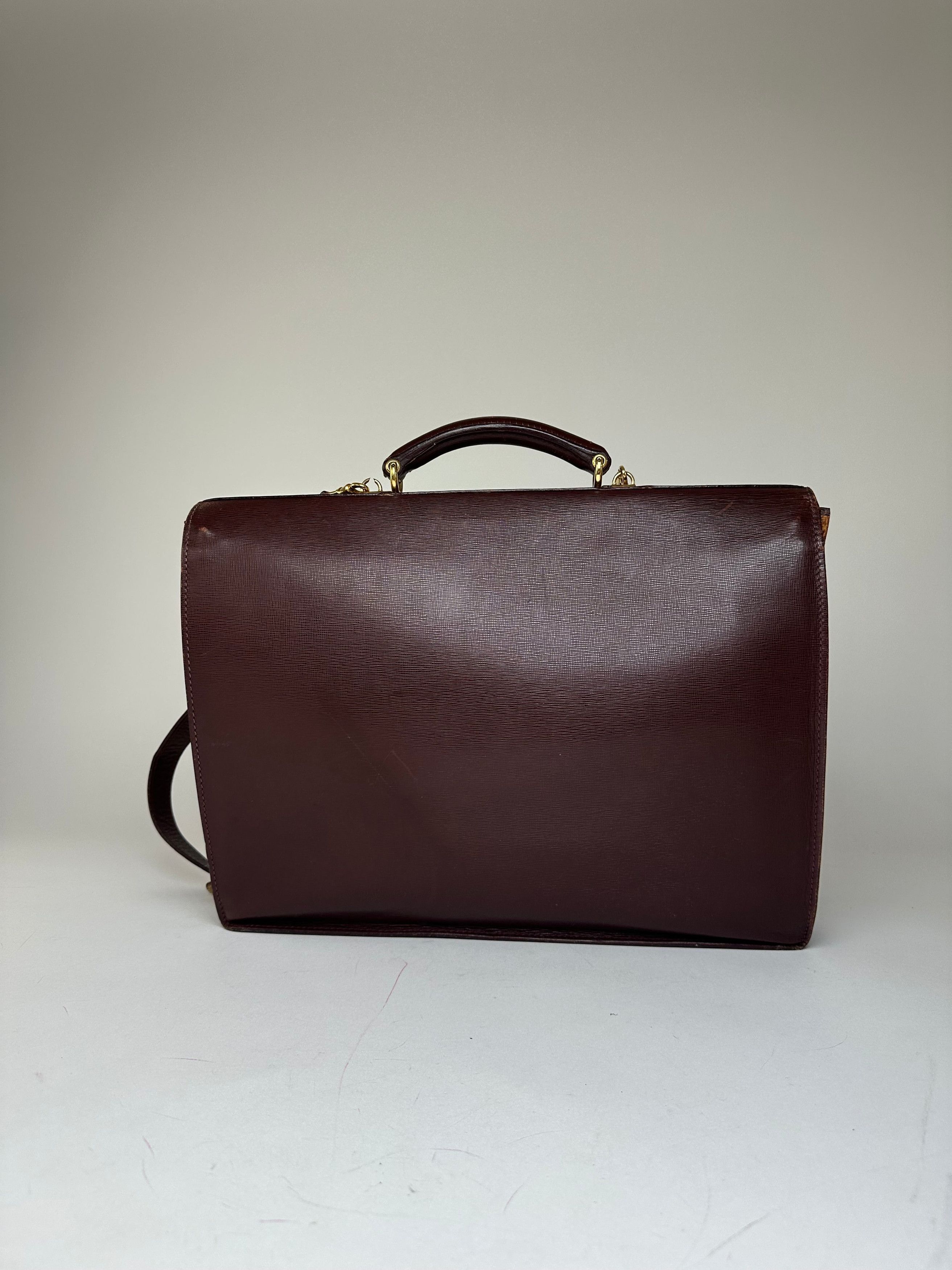 Gucci Vintage 2Way Leather Briefcase Burgundy Size ONE SIZE - 10 Thumbnail