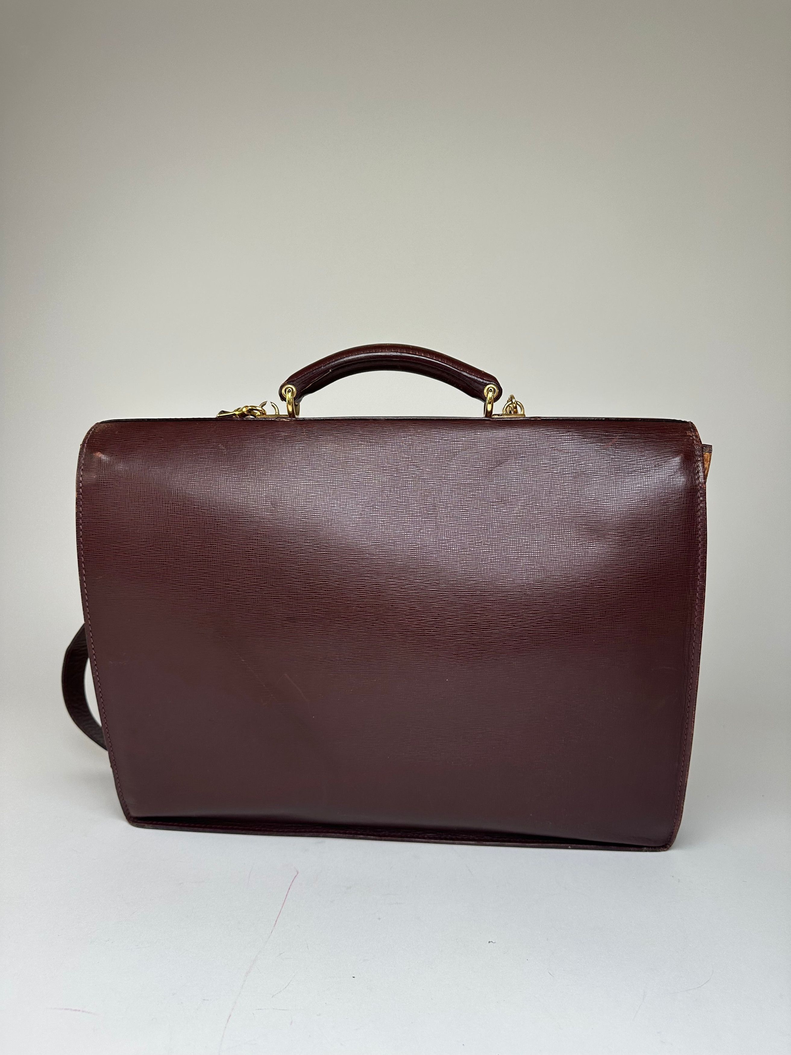 Gucci Vintage 2Way Leather Briefcase Burgundy Size ONE SIZE - 2 Thumbnail