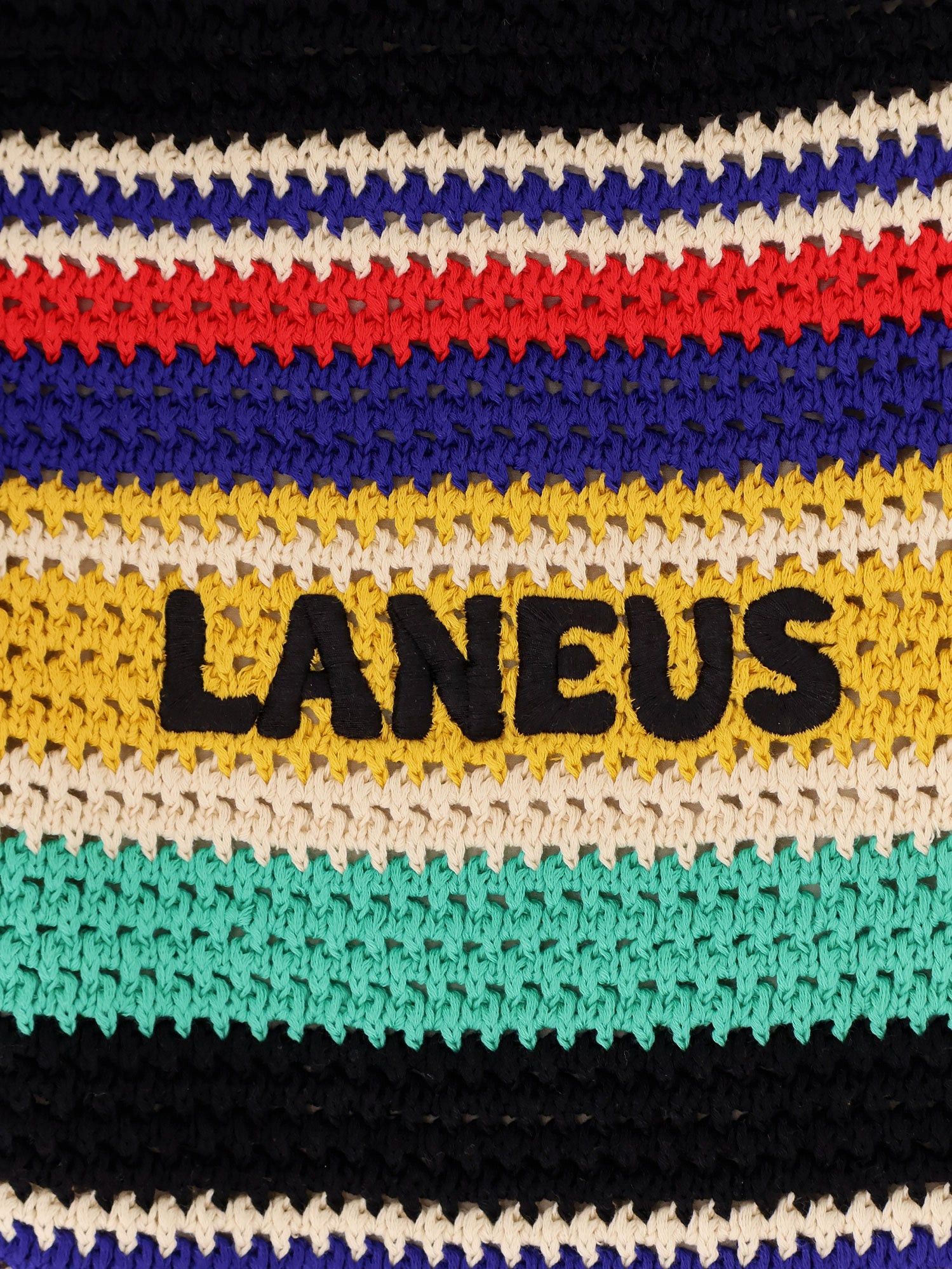 Laneus Crochet Shoulder Bag With Embroidered Logo Size ONE SIZE - 4 Thumbnail