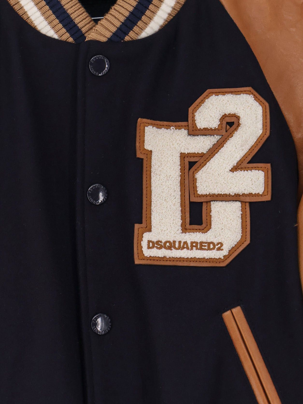 Dsquared2 D2 Varsity Wool And Leather Bomber Size US S / EU 44-46 / 1 - 3 Thumbnail