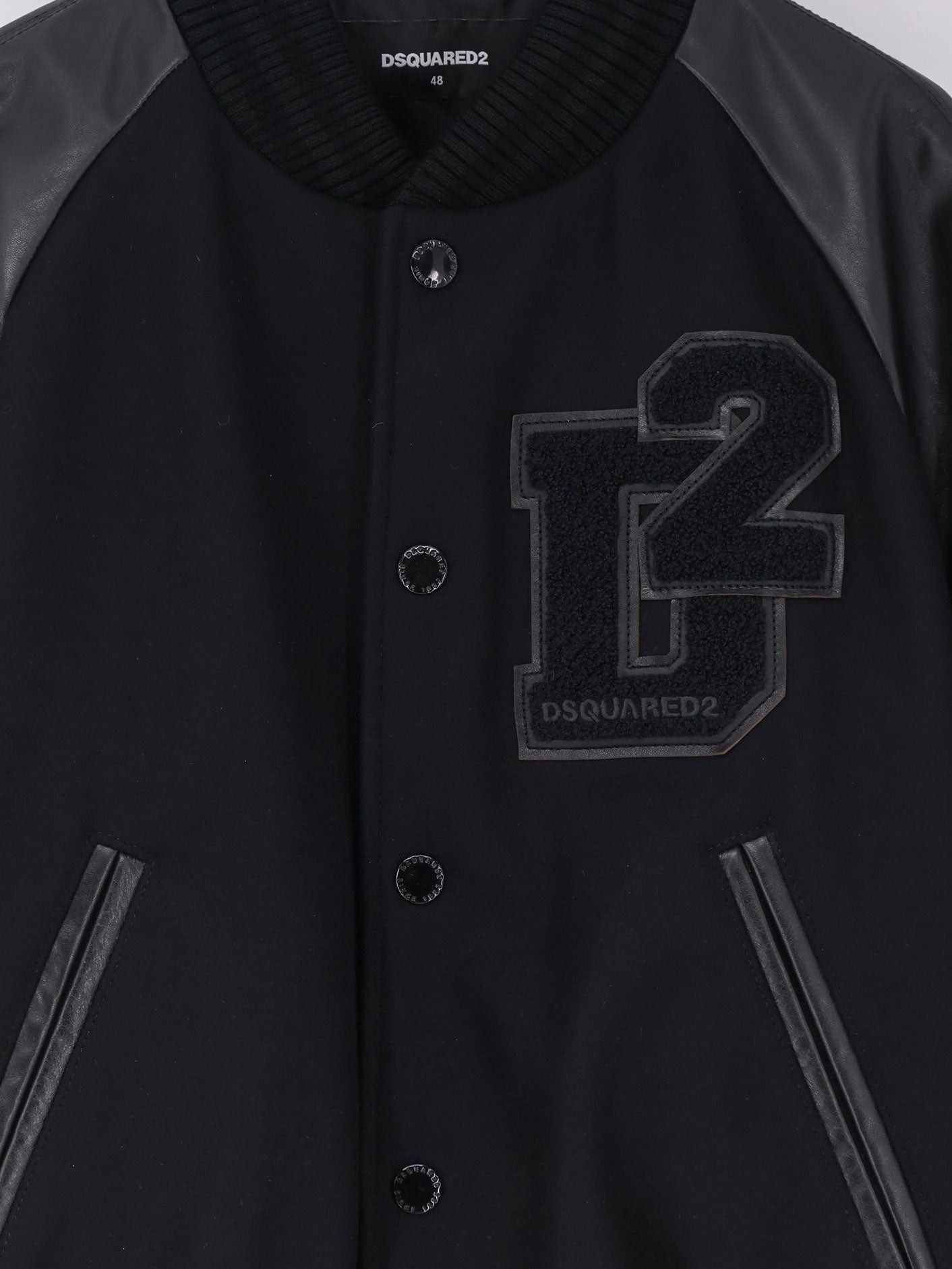 Dsquared2 Wool Jacket With Leather Sleeves Size US M / EU 48-50 / 2 - 3 Thumbnail