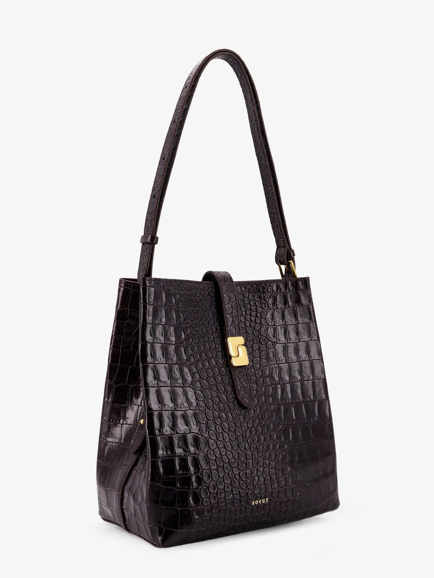 Soeur Bello Leather Shoulder Bag With Croco Effect Size ONE SIZE - 4 Thumbnail
