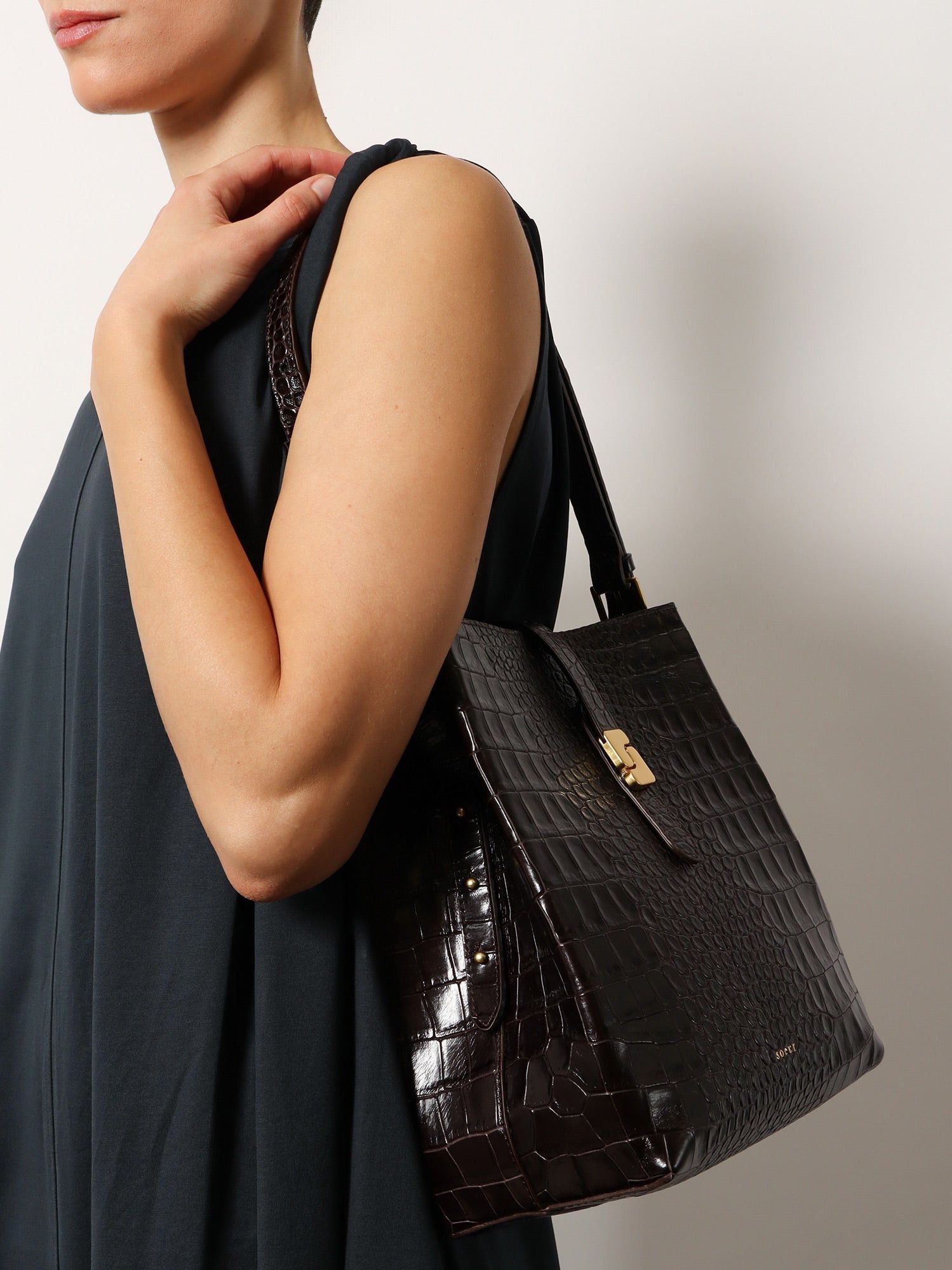 Soeur Bello Leather Shoulder Bag With Croco Effect Size ONE SIZE - 2 Thumbnail