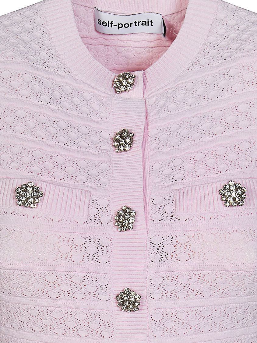 Self-Portrait Pointelle Diamante Knit Dress Size XS / US 0-2 / IT 36-38 - 3 Thumbnail