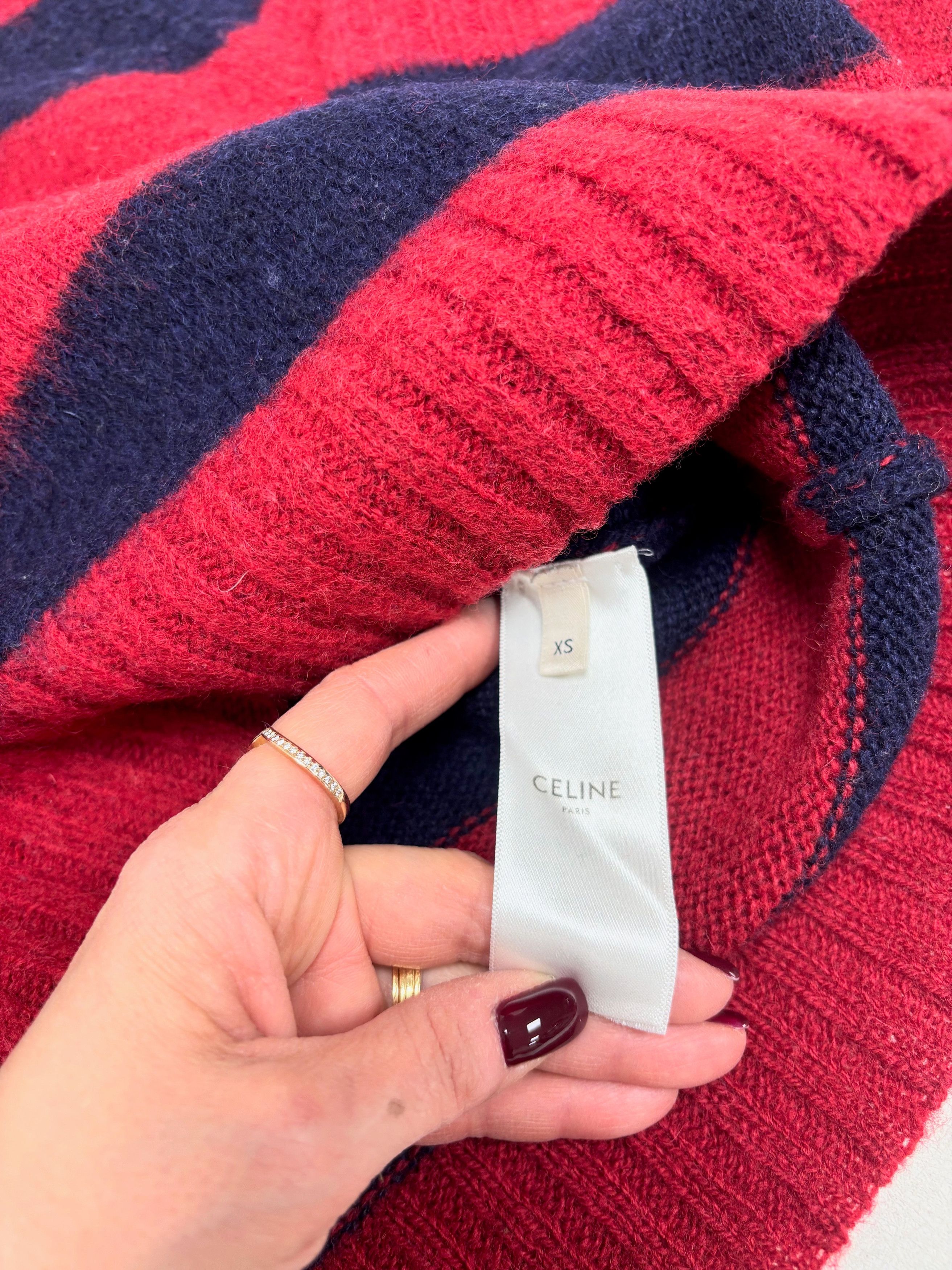 Celine CÉLINE Pull Marinière Size XS / US 0-2 / IT 36-38 - 4 Thumbnail