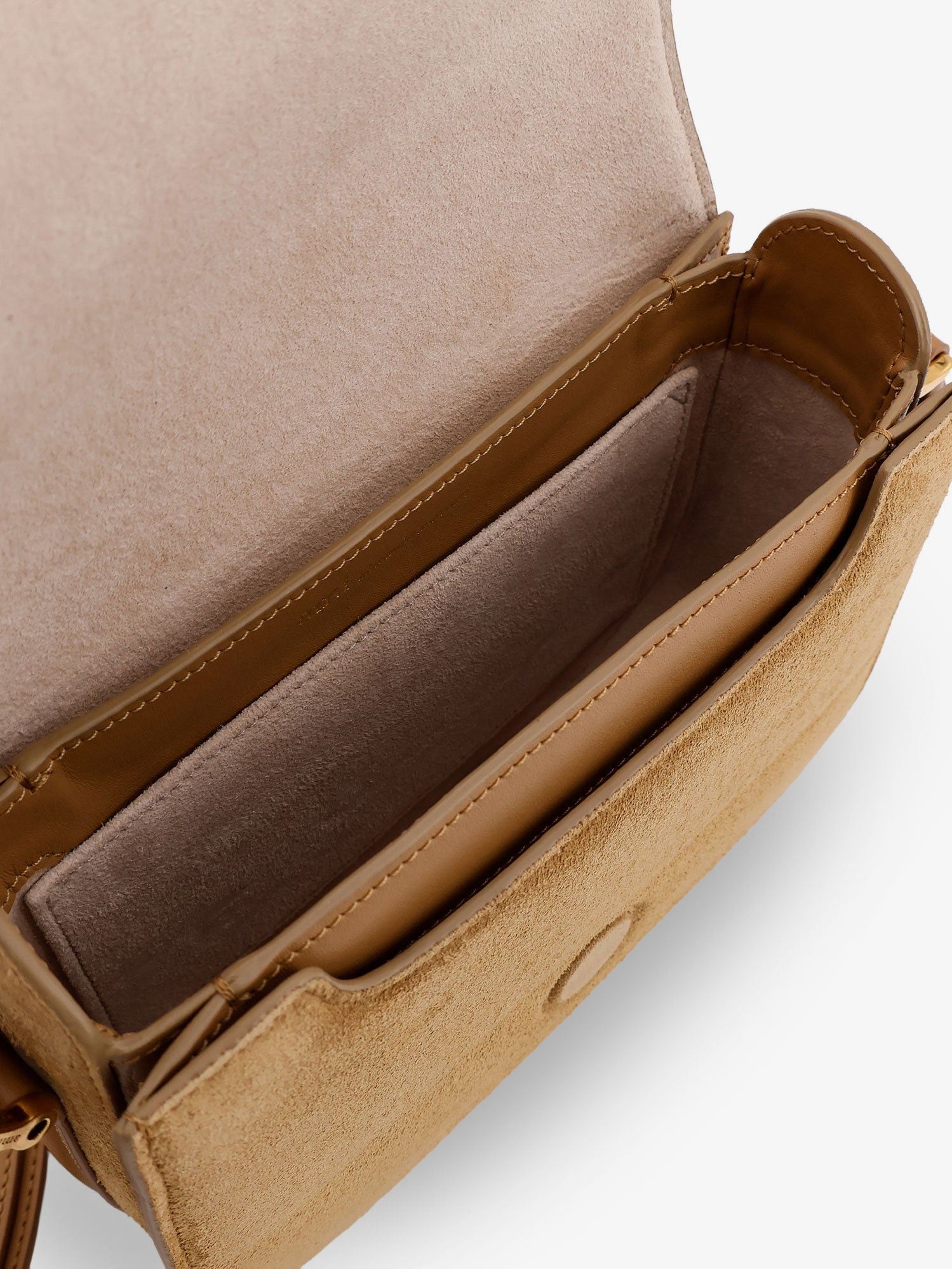 AMI Suede Shoulder Bag With Metal Logo On The Front Size ONE SIZE - 4 Thumbnail