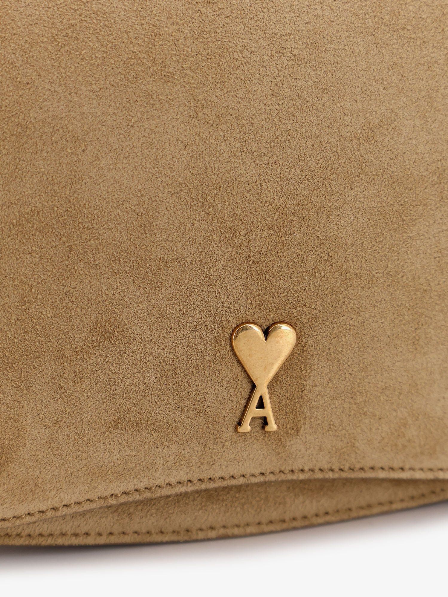 AMI Suede Shoulder Bag With Metal Logo On The Front Size ONE SIZE - 5 Thumbnail