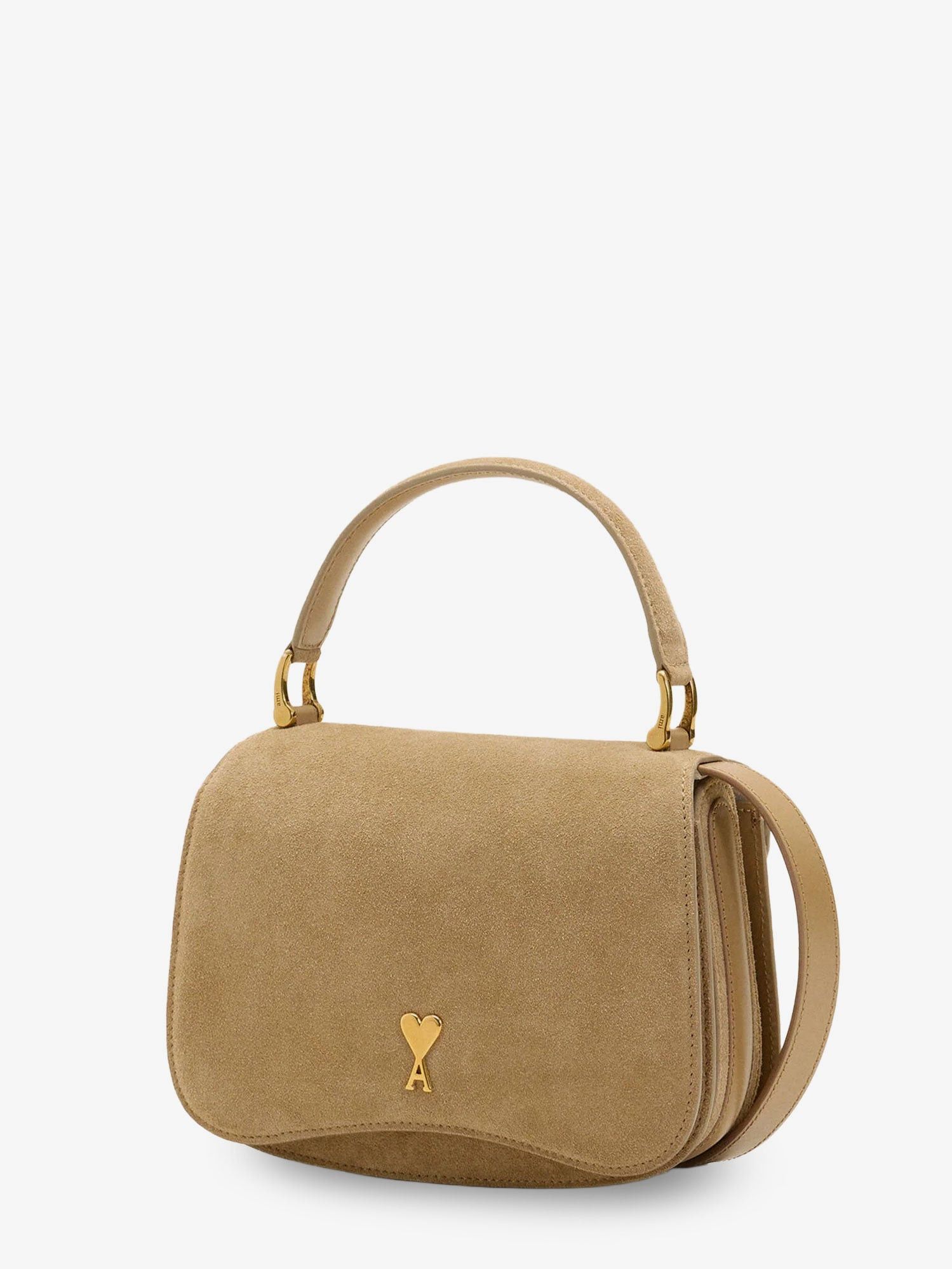 AMI Suede Crossbody Bag With Metal Logo On The Front Size ONE SIZE - 3 Thumbnail