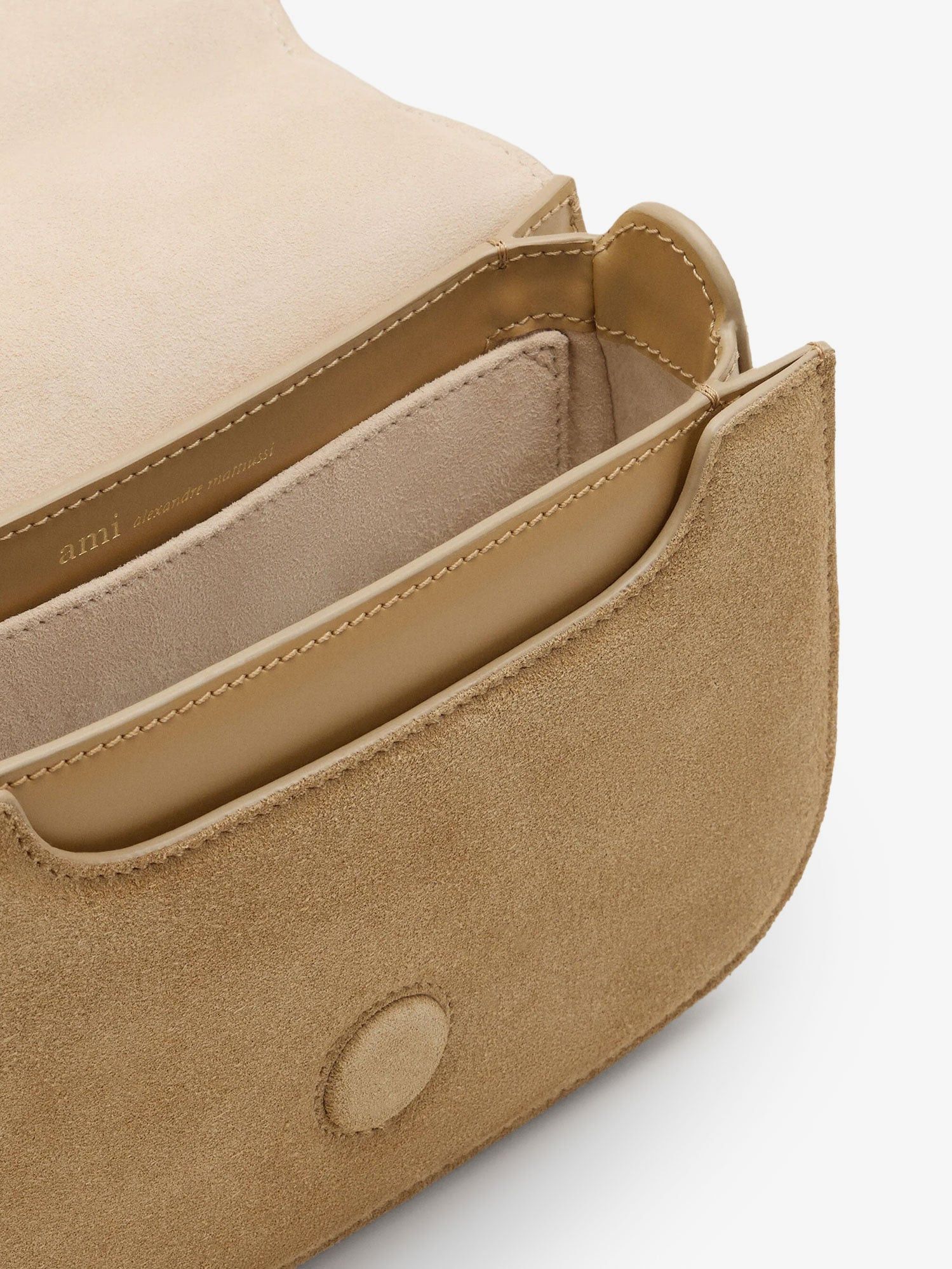 AMI Suede Crossbody Bag With Metal Logo On The Front Size ONE SIZE - 5 Thumbnail