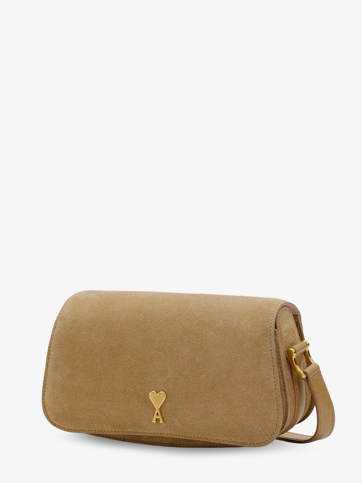 AMI Suede Shoulder Bag With Logo On The Front Size ONE SIZE - 3 Thumbnail