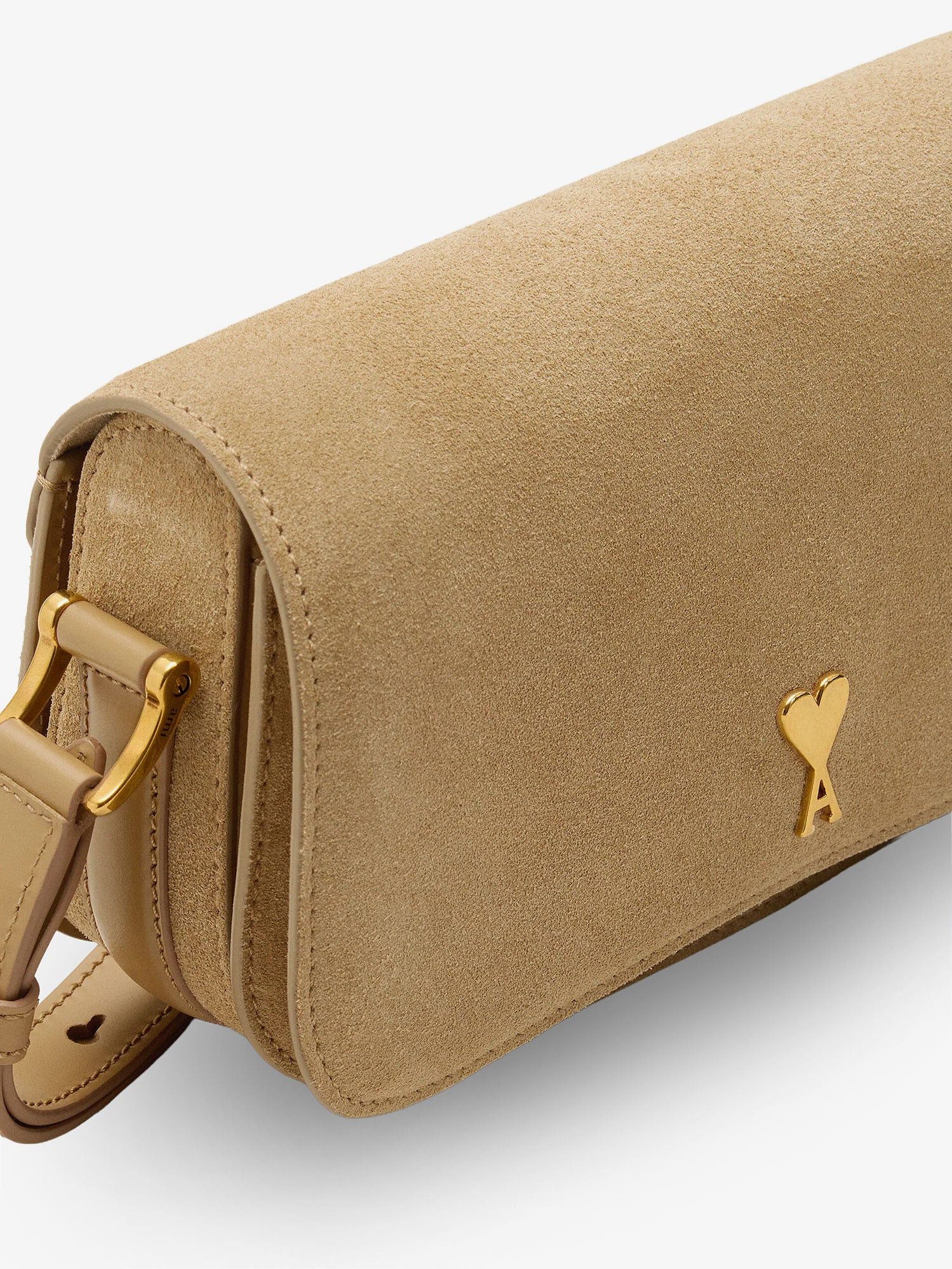 AMI Suede Shoulder Bag With Logo On The Front Size ONE SIZE - 4 Thumbnail