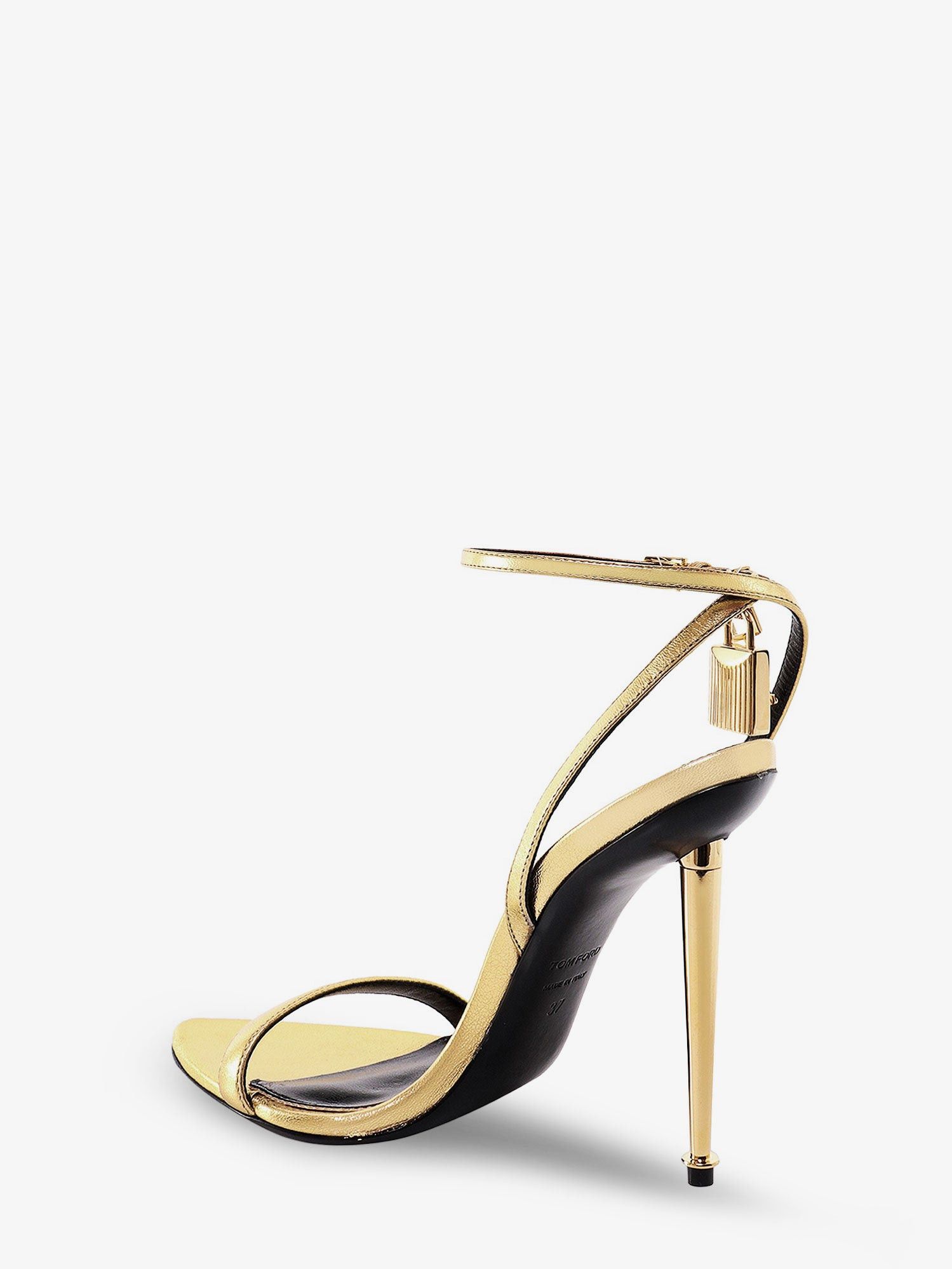 Tom Ford Laminated Leather Sandals With Iconic Padlock Size US 7.5 / IT 37.5 - 3 Thumbnail