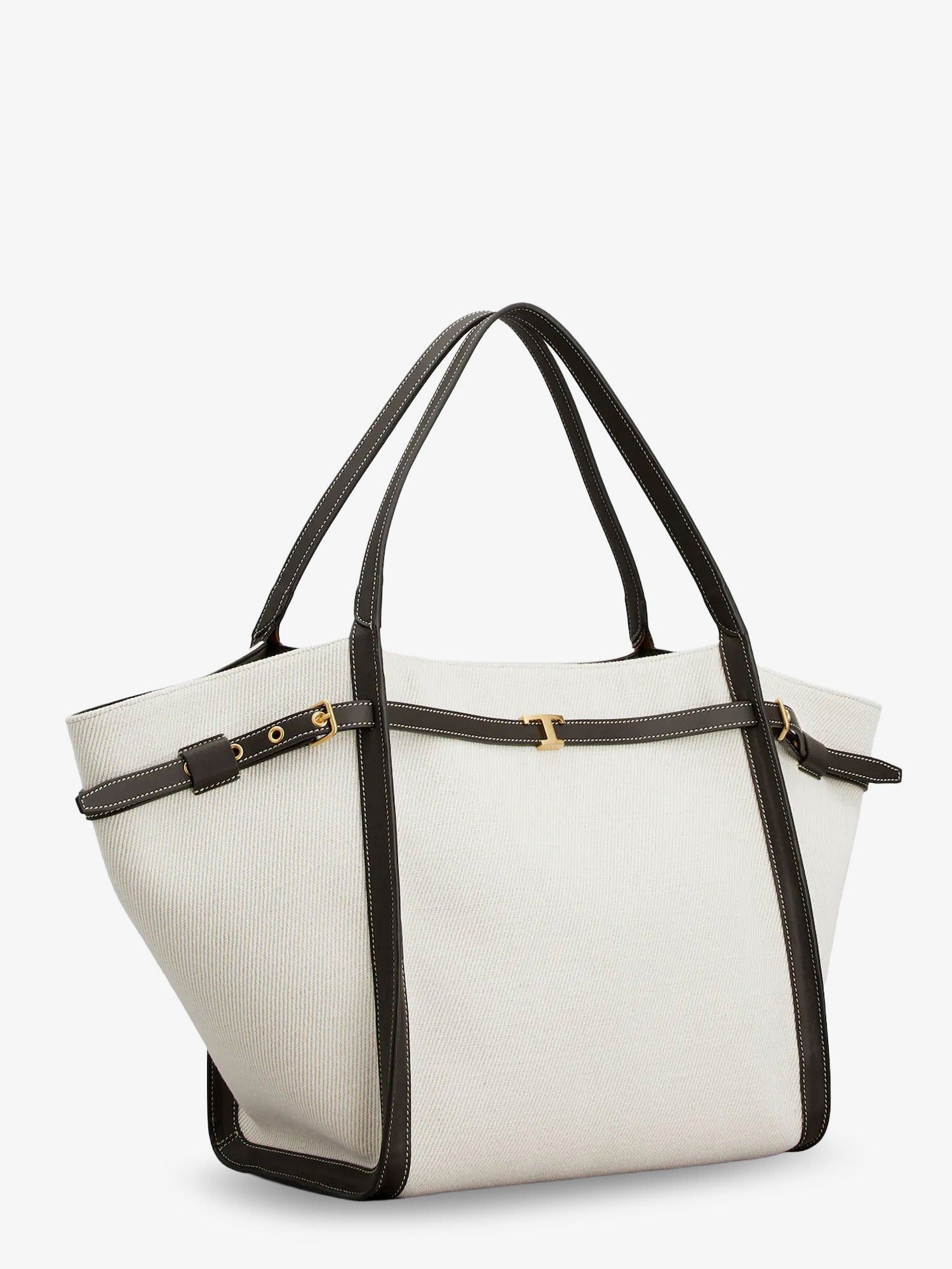 Tod's Tim Canvas And Leather Medium Shopping Bag Size ONE SIZE - 3 Thumbnail