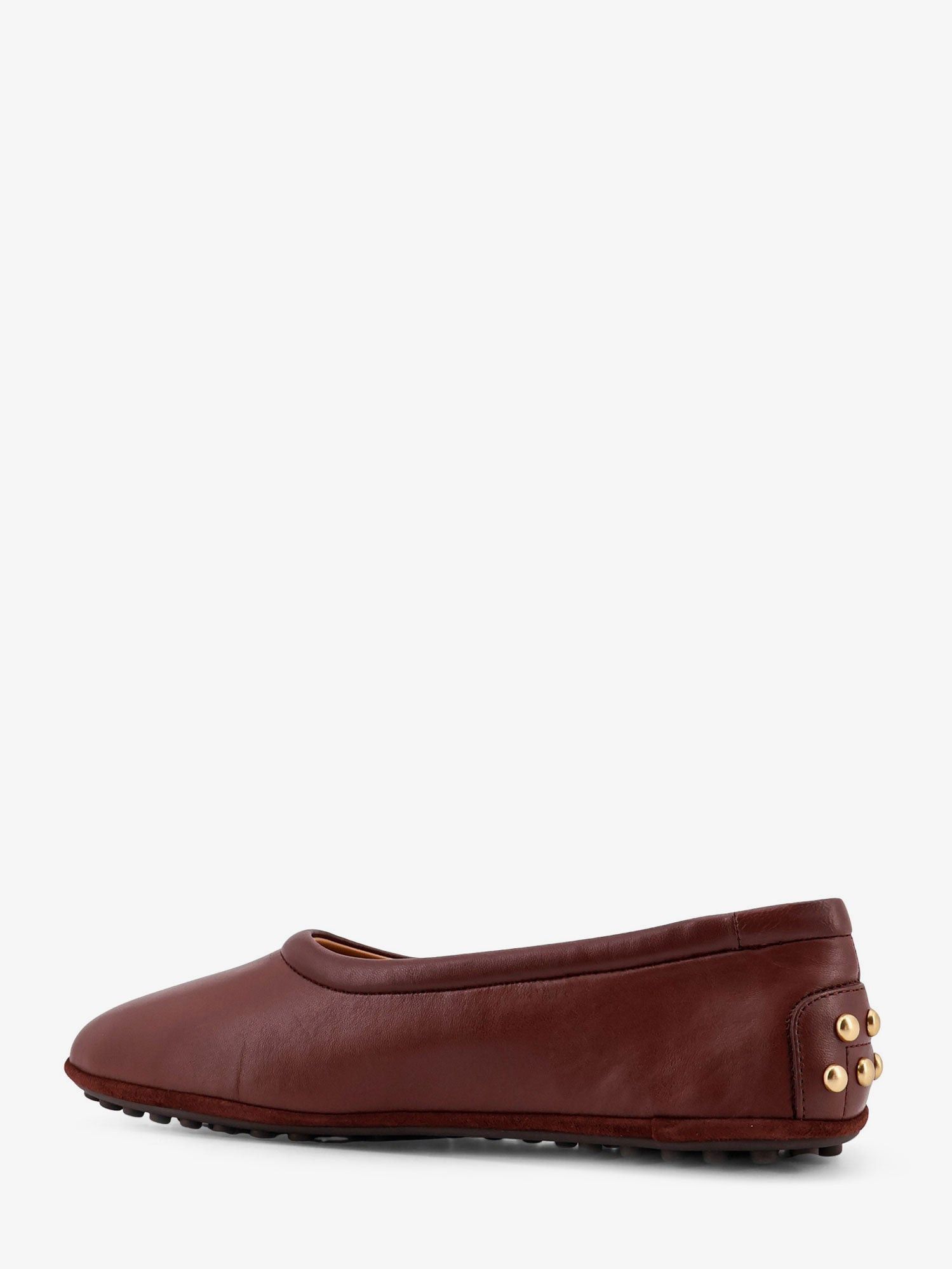 Tod's Leather Ballerinas With Rubber Stud Detail On The Back Size US 7 / IT 37 - 3 Thumbnail