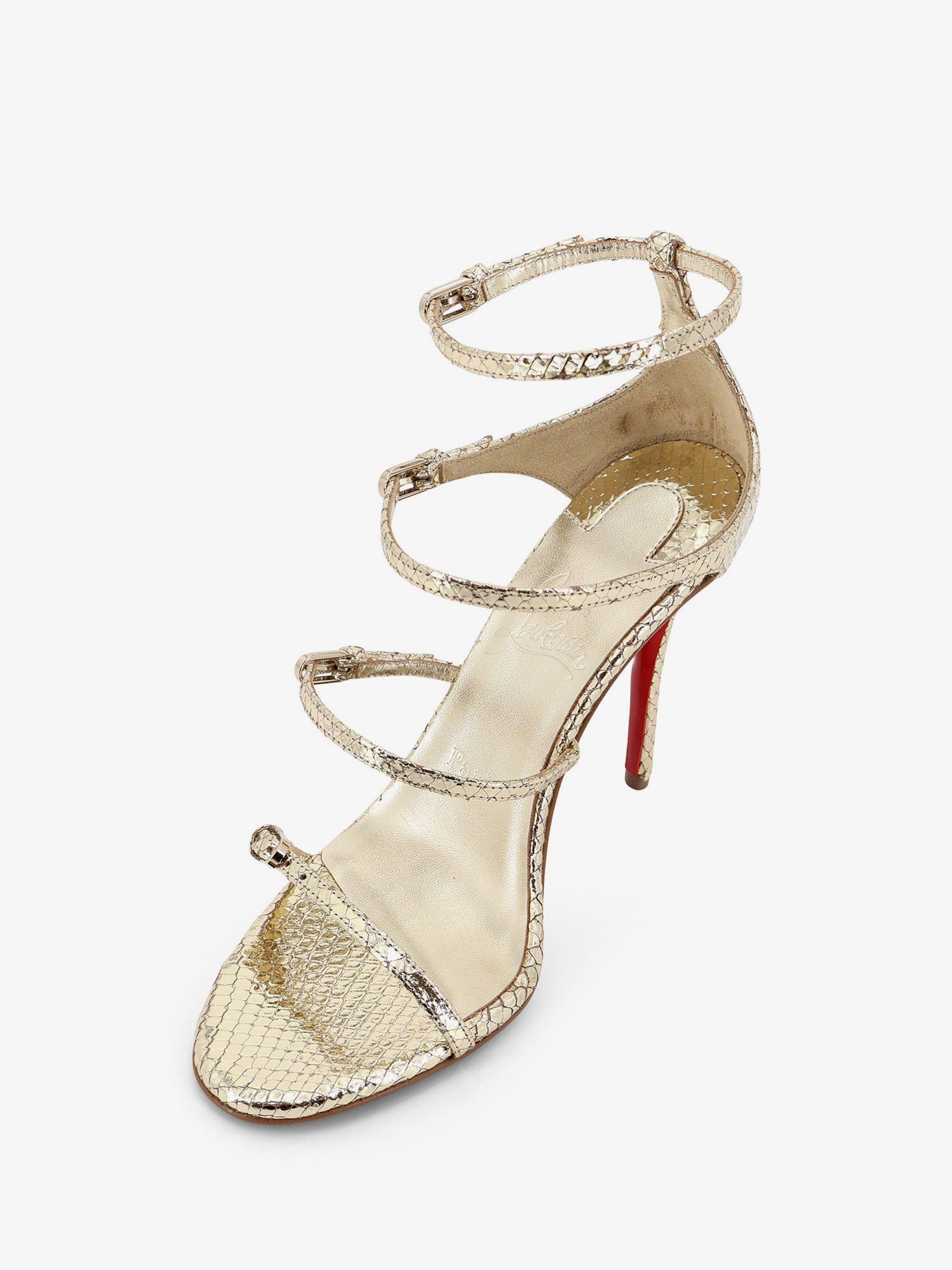 Christian Louboutin Millenium 100 Python Leather Sandals Size US 8 / IT 38 - 4 Thumbnail