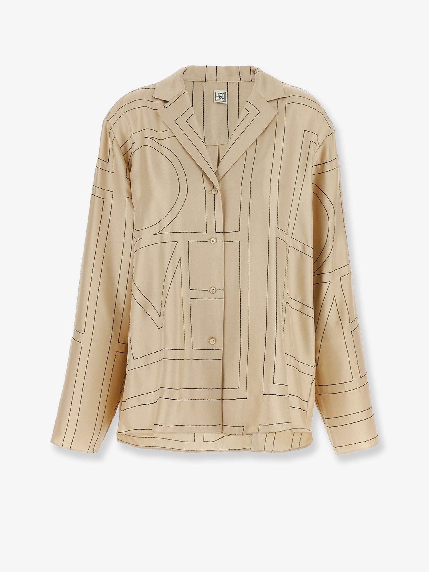 Toteme Silk Shirt With Monogram Logo Embroidery Size XS / US 0-2 / IT 36-38 - 2 Thumbnail