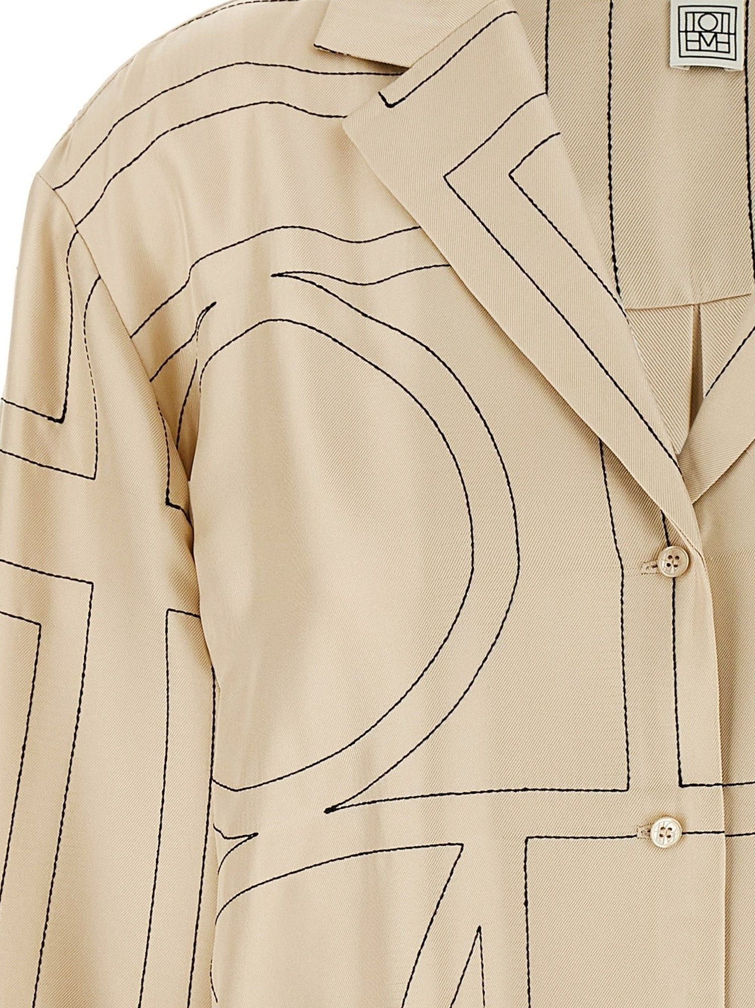 Toteme Silk Shirt With Monogram Logo Embroidery Size M / US 6-8 / IT 42-44 - 4 Thumbnail