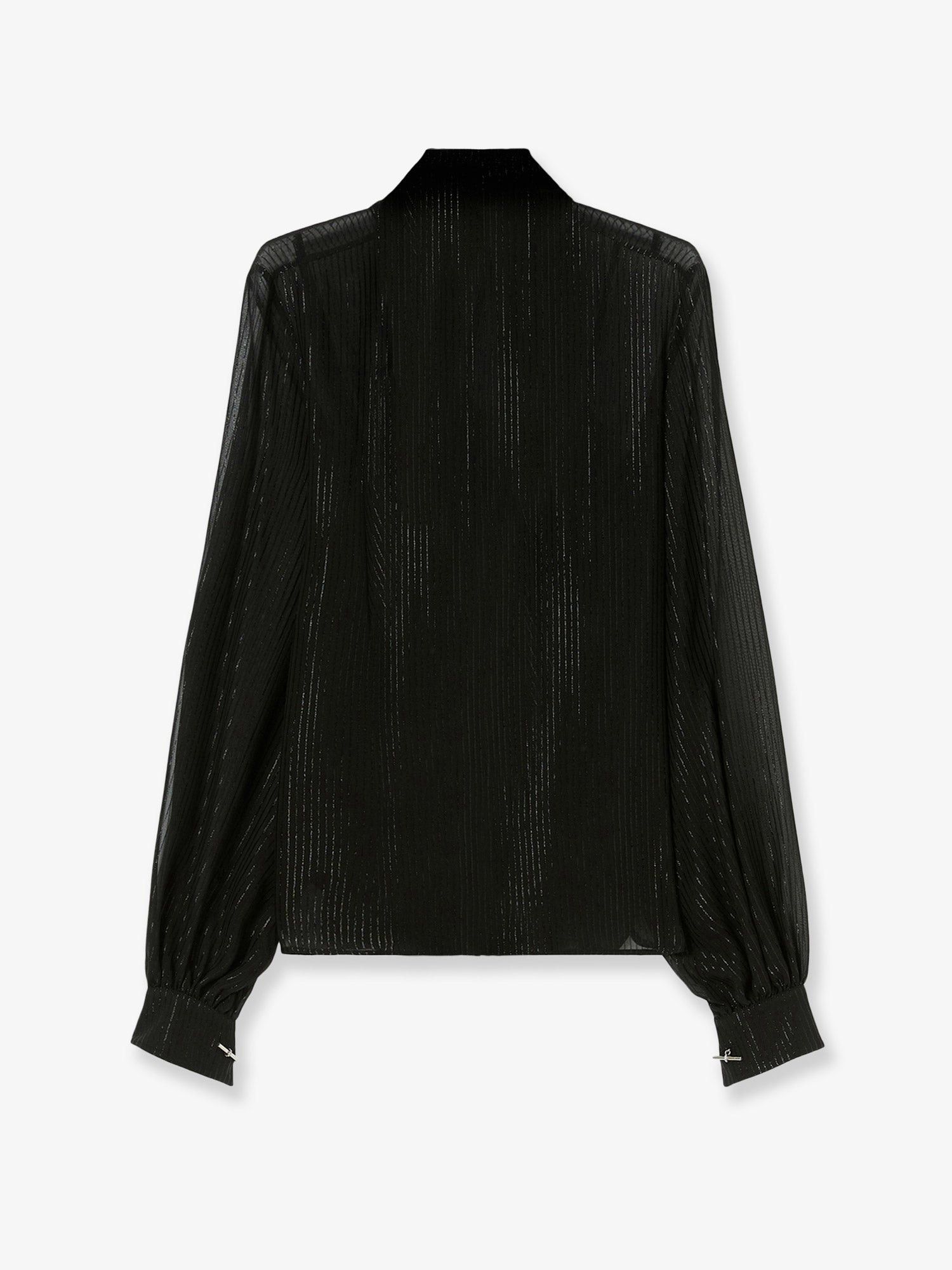 Max Mara Scafati Silk Shirt With Lurex Profiles Size M / US 6-8 / IT 42-44 - 2 Thumbnail
