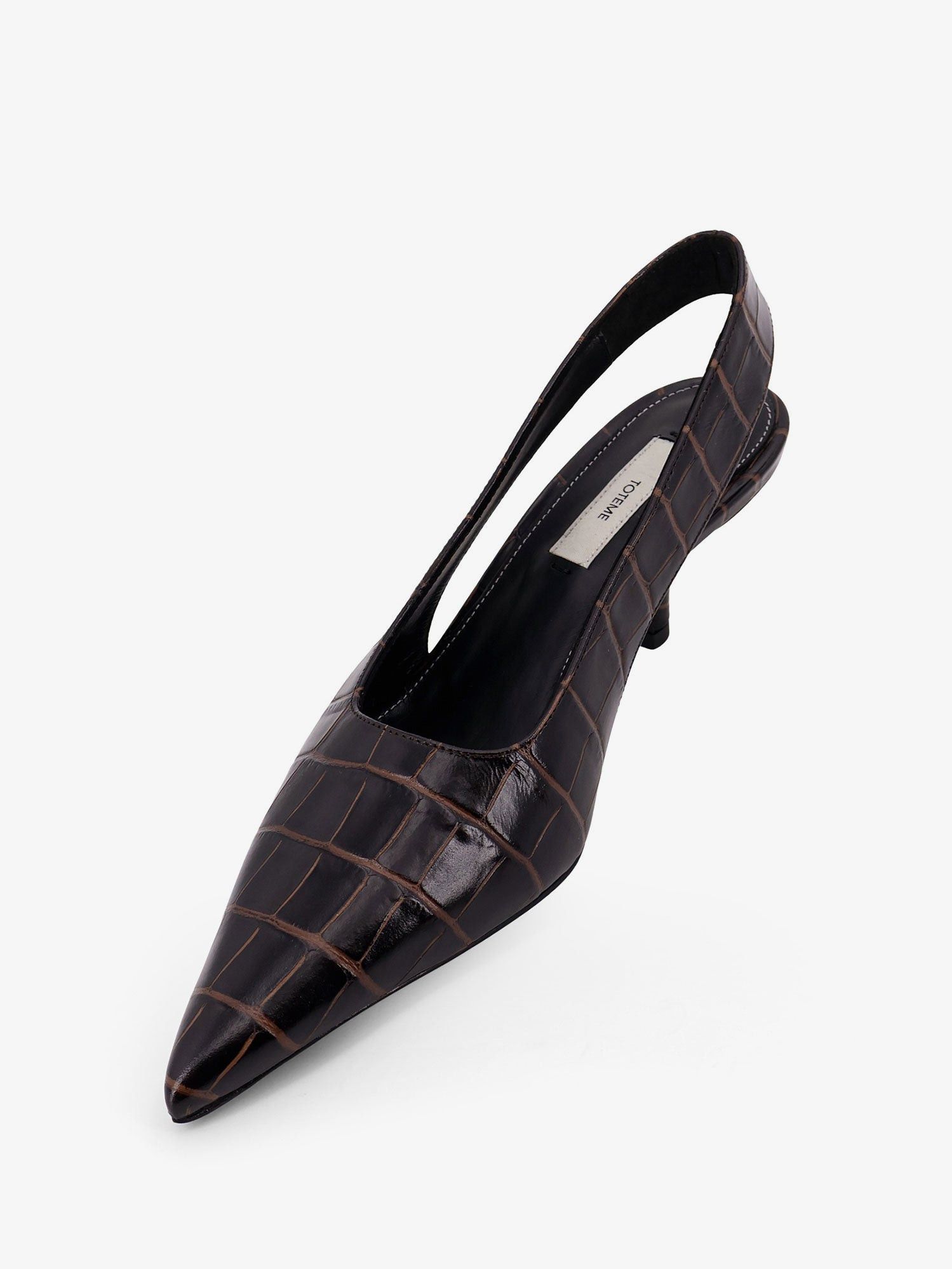 Toteme Leather Slingback Pumps With Embossed Croco Print Size US 7 / IT 37 - 4 Thumbnail