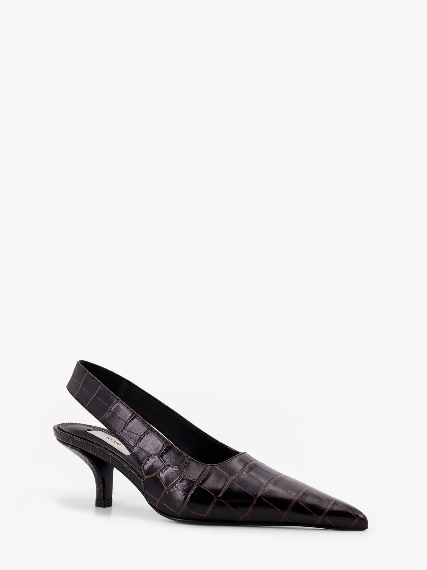 Toteme Leather Slingback Pumps With Embossed Croco Print Size US 10 / IT 40 - 2 Thumbnail