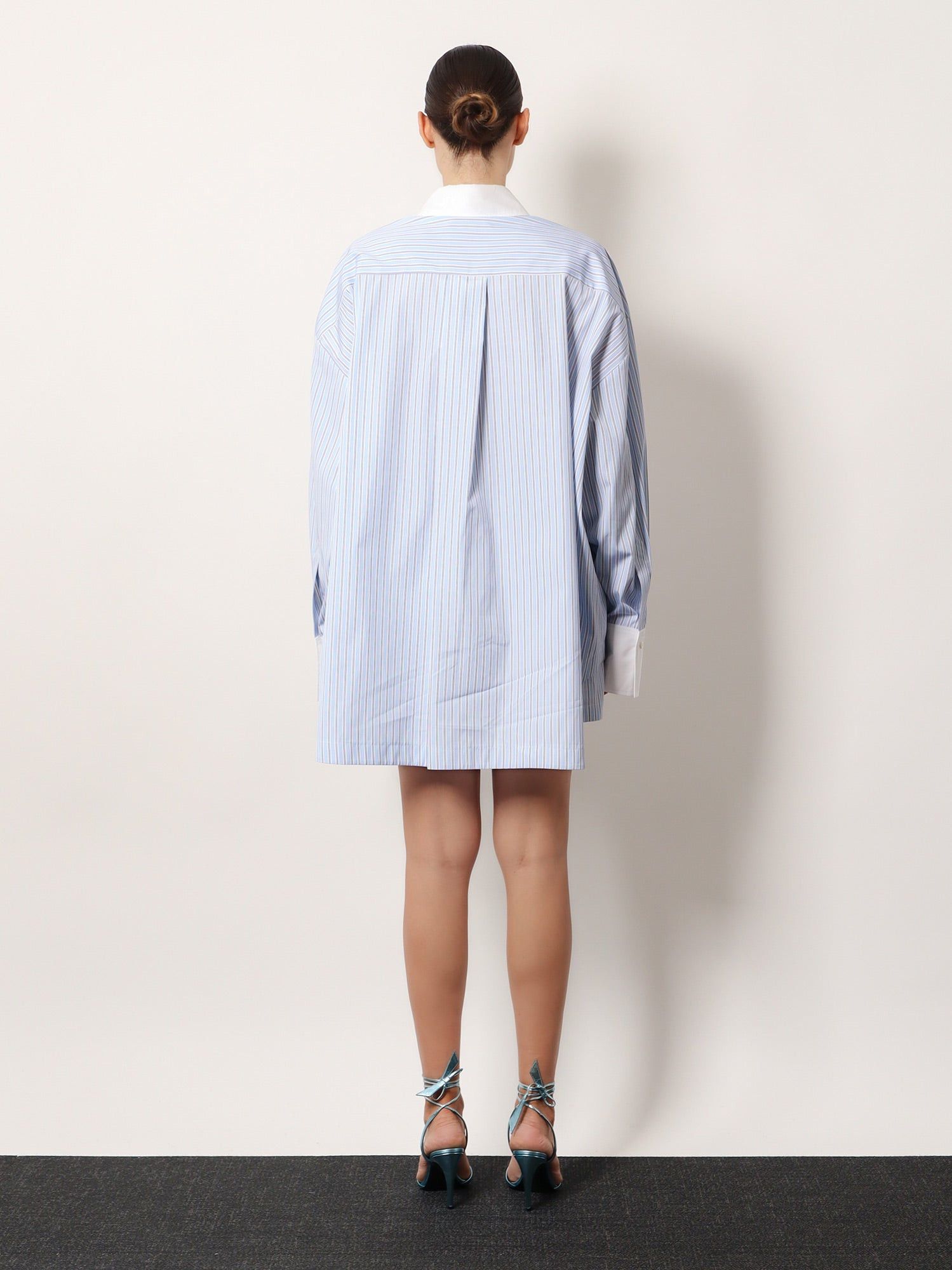 The Attico Oversize Striped Cotton Shirt Size XS / US 0-2 / IT 36-38 - 5 Thumbnail