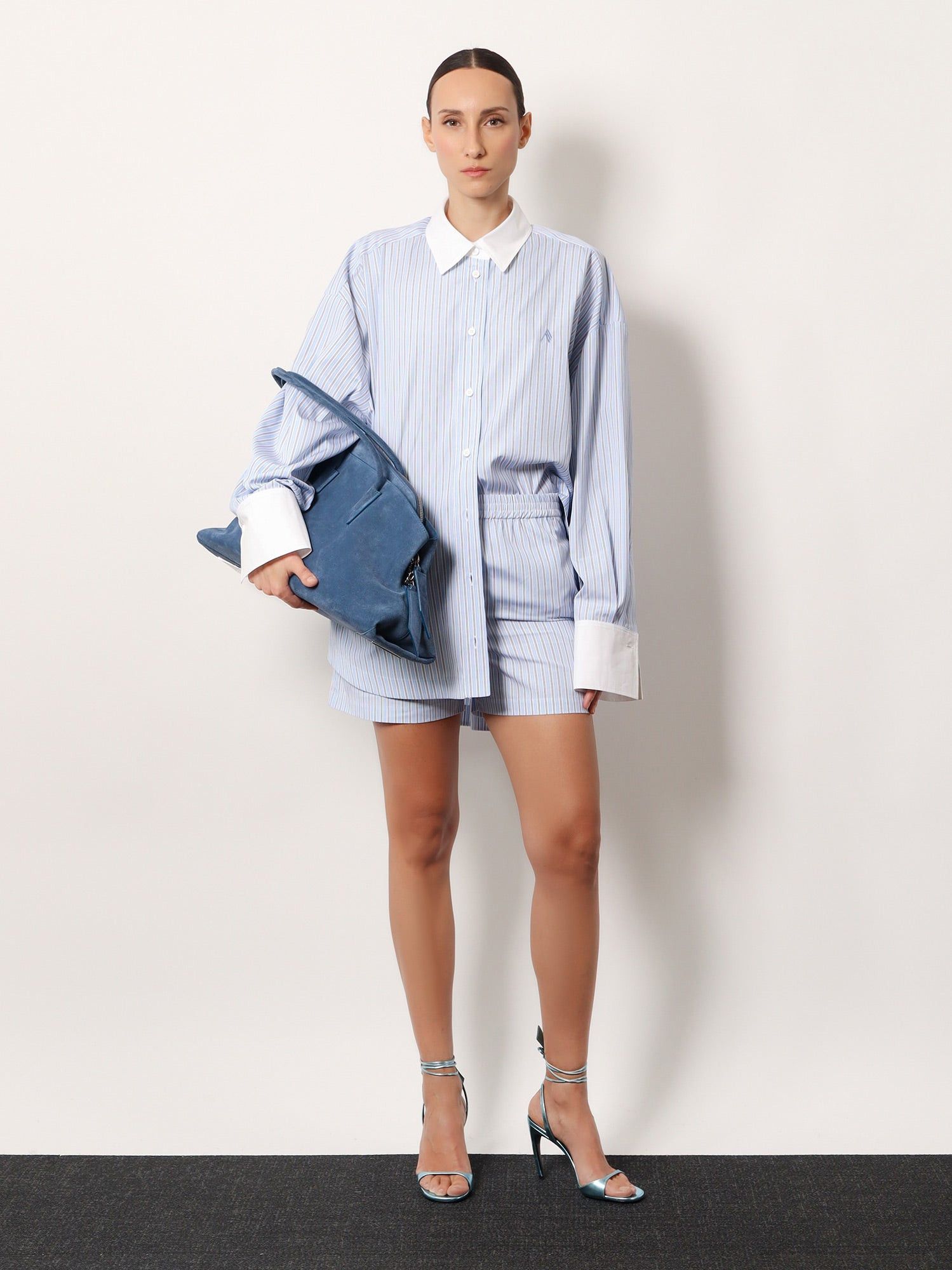 The Attico Oversize Striped Cotton Shirt Size S / US 4 / IT 40 - 2 Thumbnail