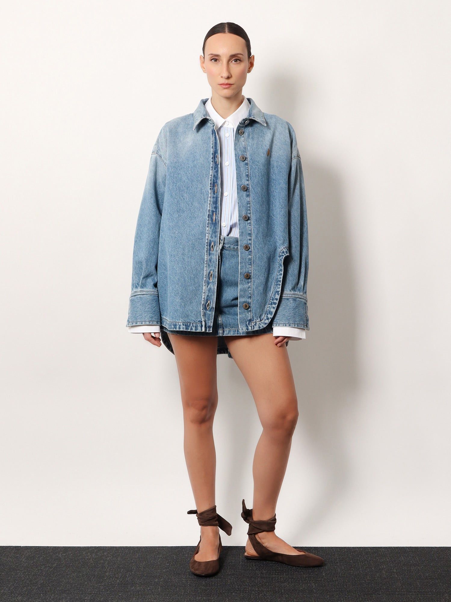 The Attico Denim Skirt With Belt Size 28" / US 6 / IT 42 - 4 Thumbnail