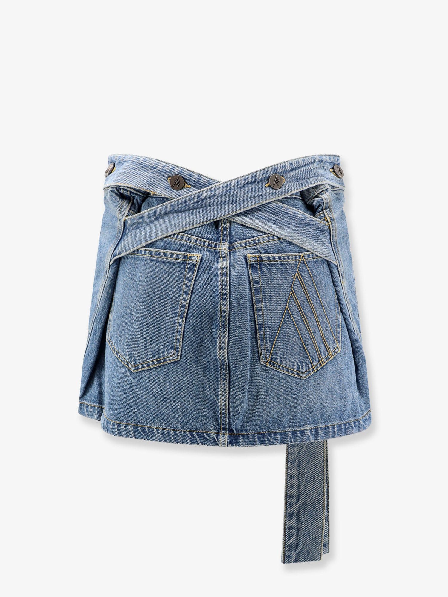The Attico Denim Skirt With Belt Size 28" / US 6 / IT 42 - 2 Thumbnail