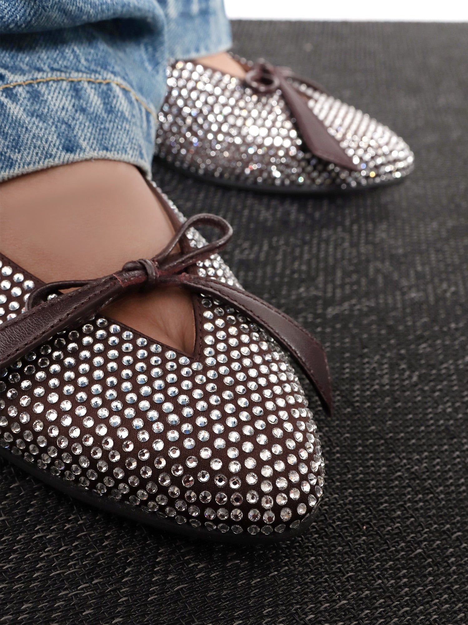 The Attico Kali Satin Ballerinas With All-Over Rhinestone Detail Size US 8 / IT 38 - 5 Thumbnail