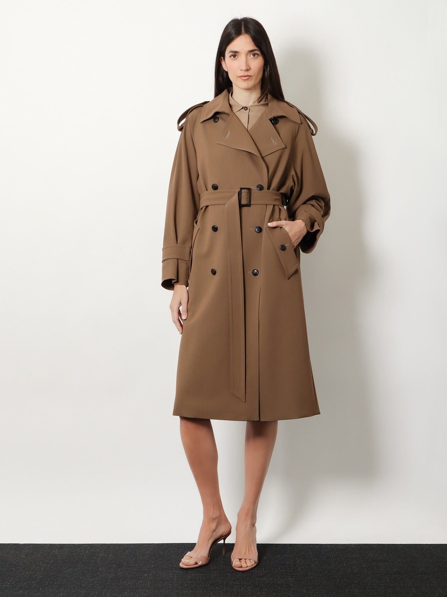 Max Mara Mxmcerto Virgin Wool Trench Size M / US 6-8 / IT 42-44 - 4 Thumbnail