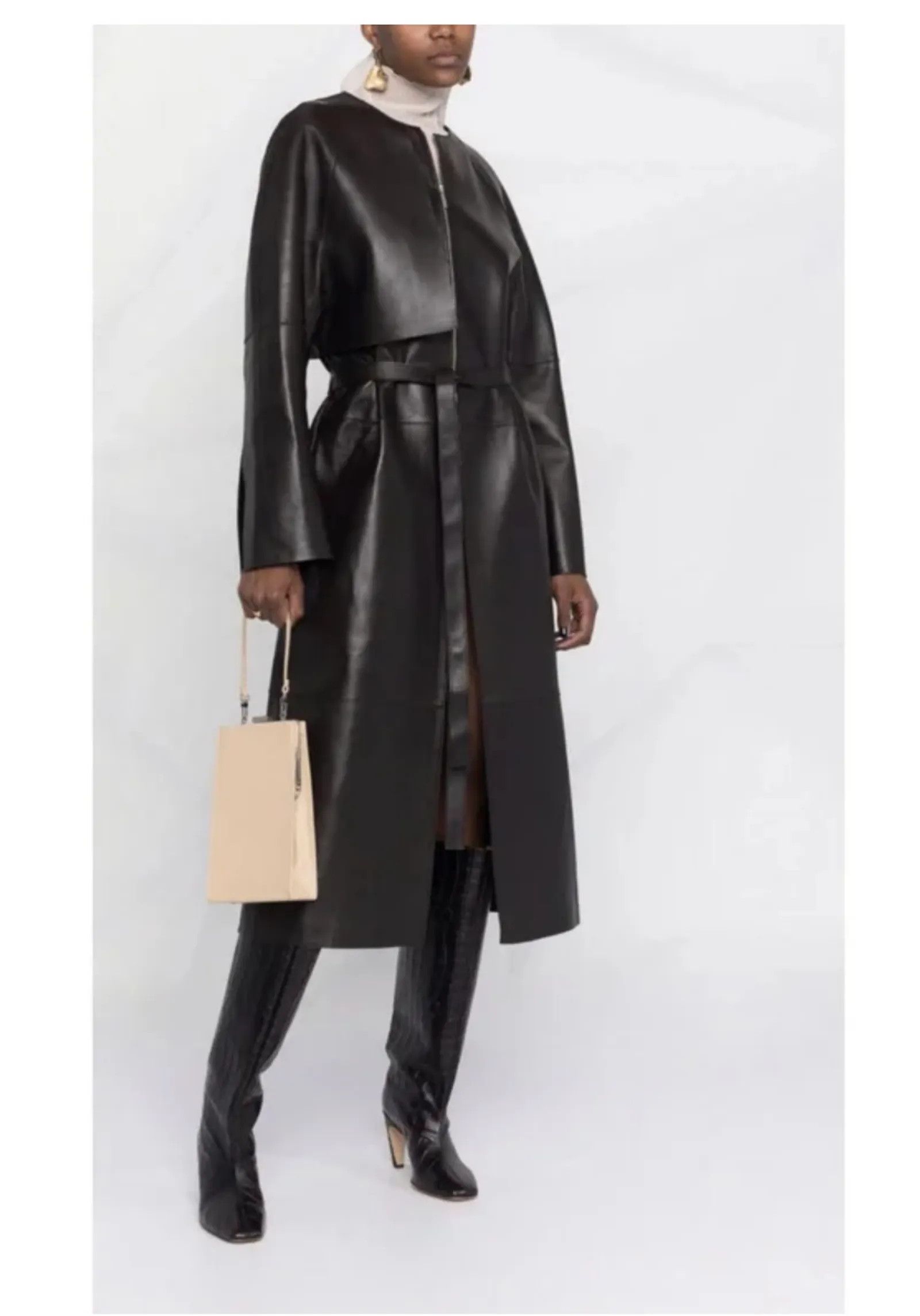 Toteme Toteme Leather Trench Coat Size XS / US 0-2 / IT 36-38 - 2 Thumbnail