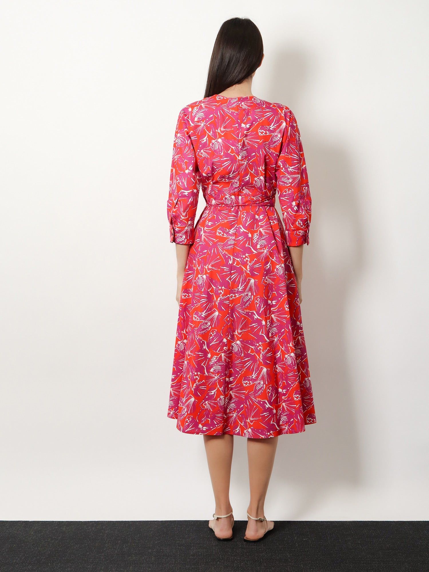 Max Mara Mxmcamino Printed Cotton Dress Size L / US 10 / IT 46 - 5 Thumbnail