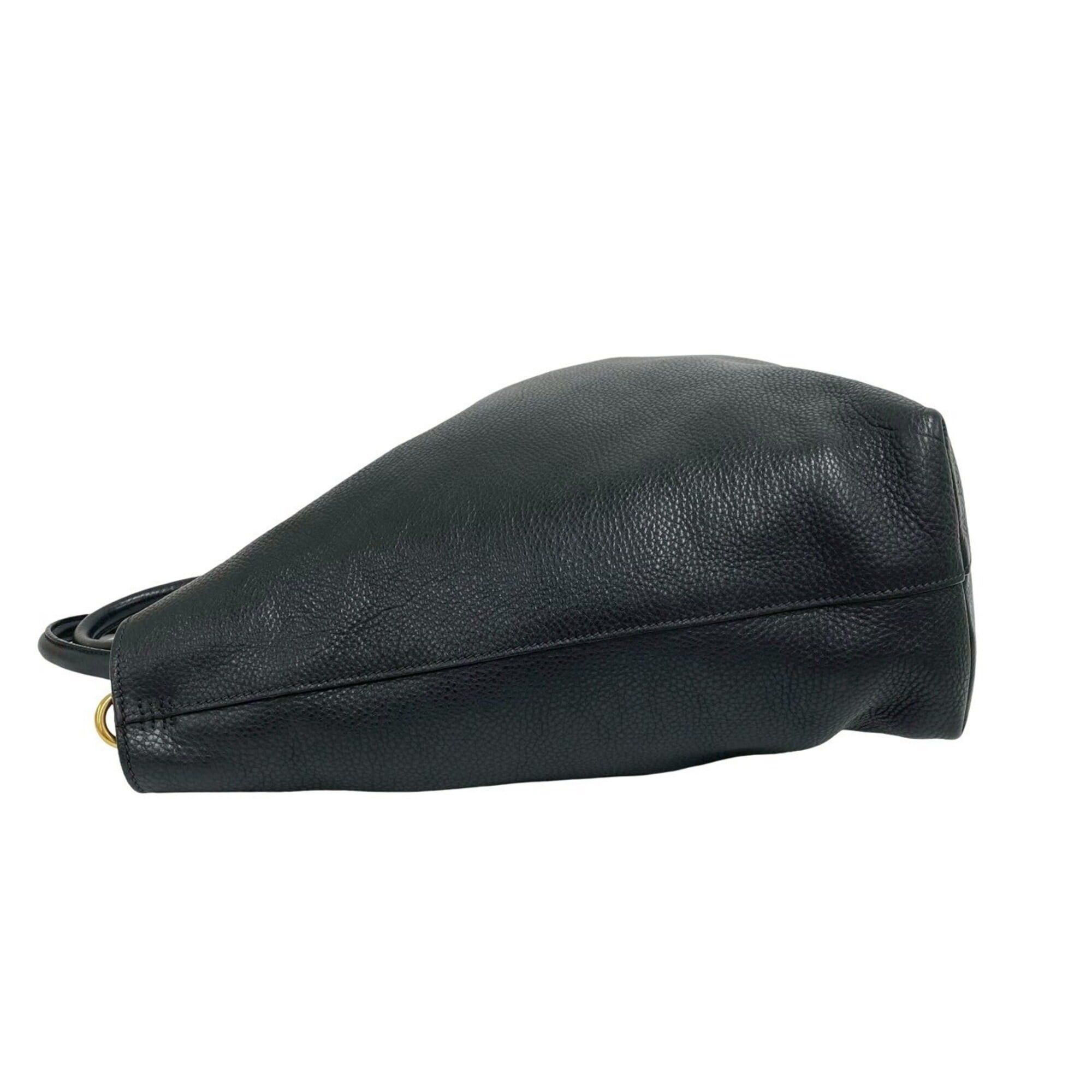 Prada Prada Logo Hardware Leather Genuine 2-way Handbag Shoulder Bag Business A4 Size Fitted Black i2152 Size ONE SIZE - 5 Thumbnail